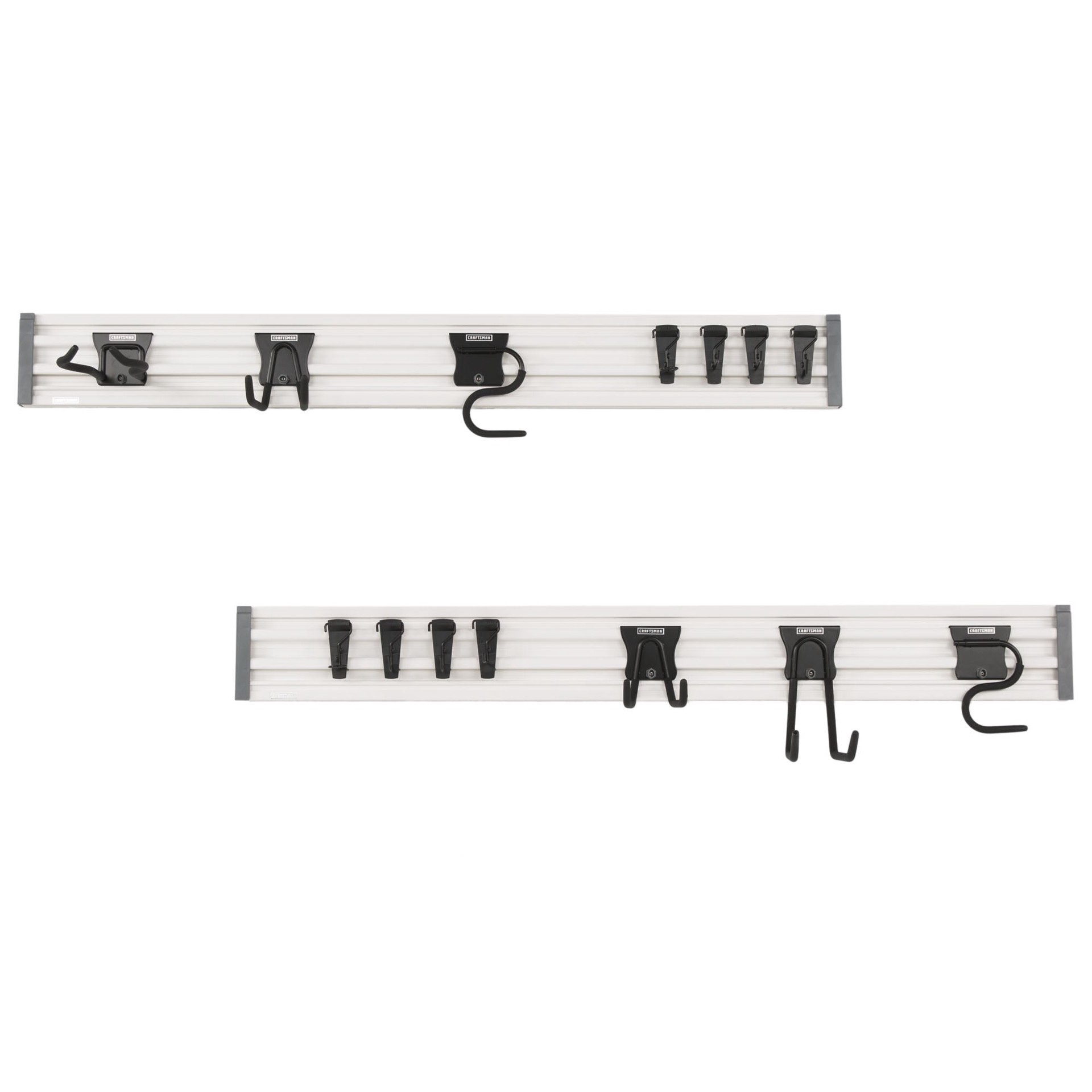 slide 5 of 6, CRAFTSMAN VERSATRACK 20 -Piece 48-in White and Black Composite Multipurpose Storage rail system, 1 ct
