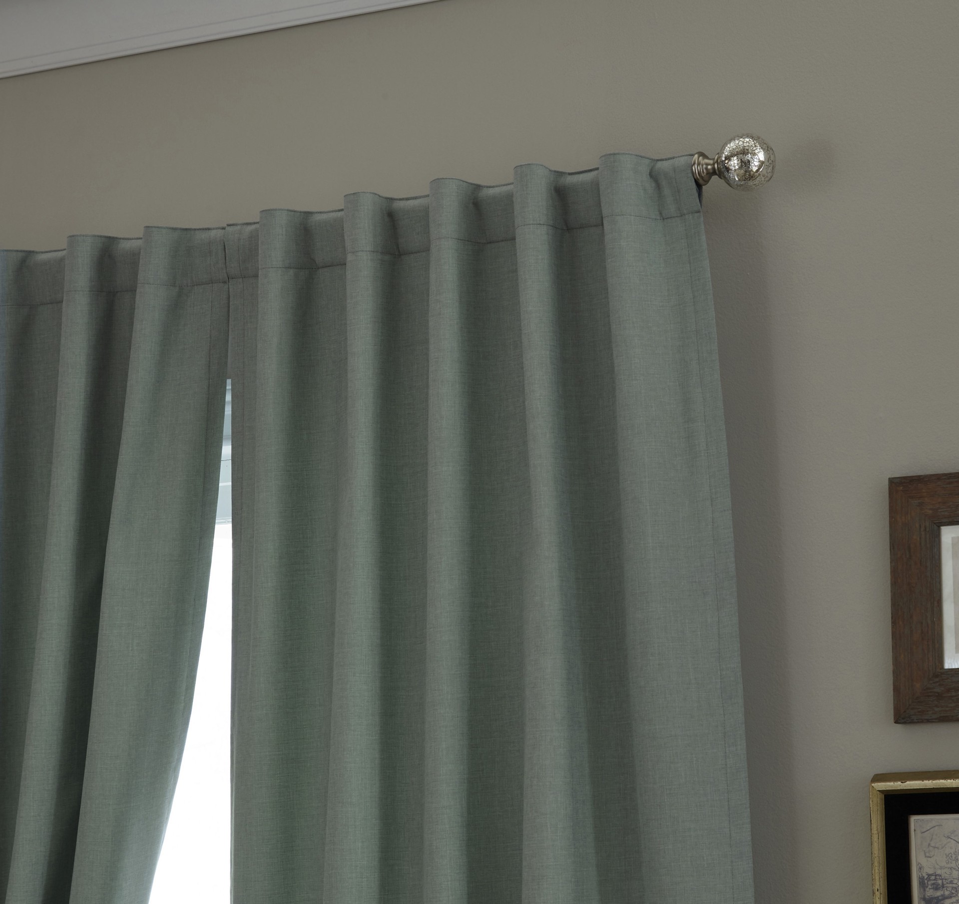slide 2 of 6, Style Selections 84.0000-in Kale Blackout Thermal lined Back tab Single curtain panel, 1 ct