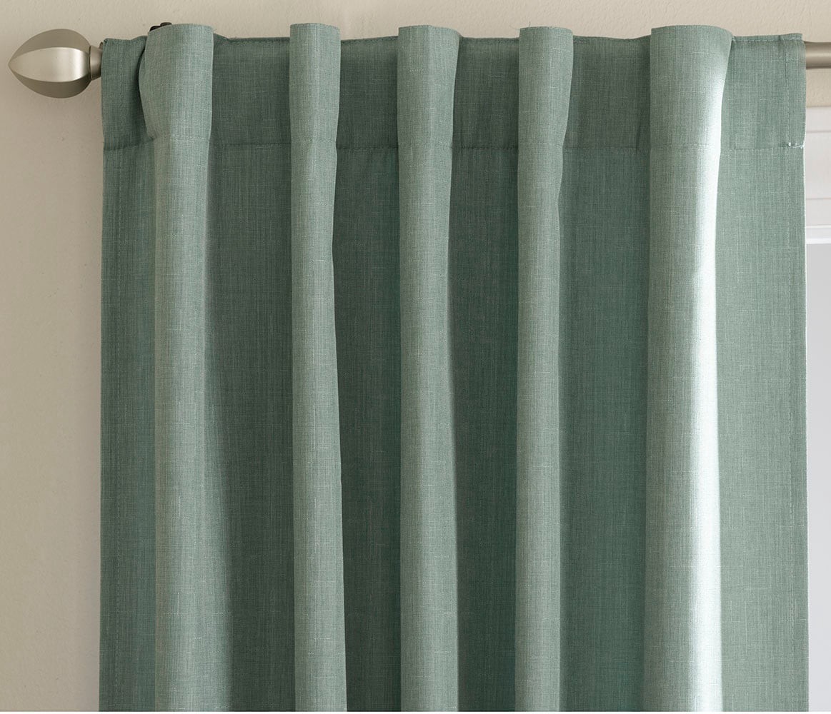 slide 6 of 6, Style Selections 84.0000-in Kale Blackout Thermal lined Back tab Single curtain panel, 1 ct