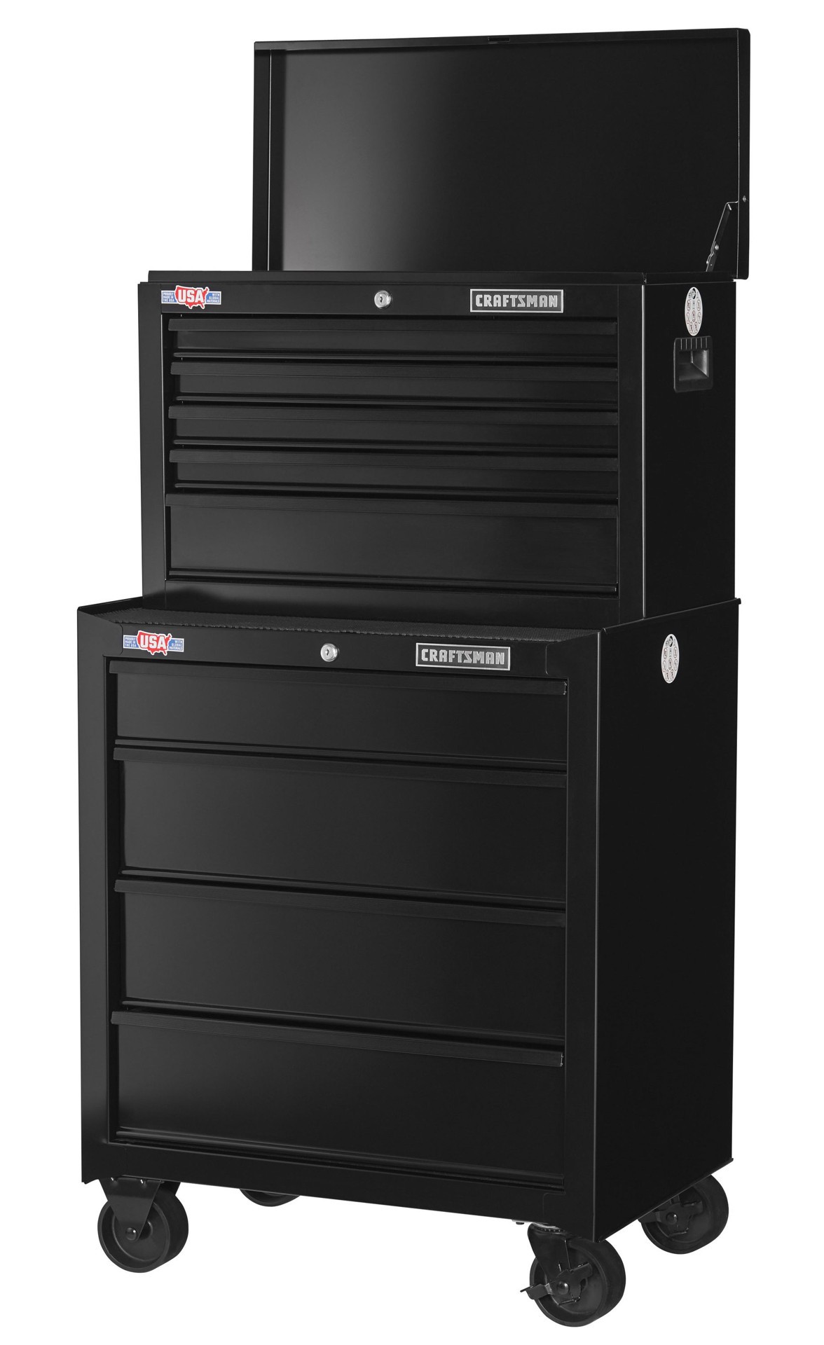 slide 4 of 6, CRAFTSMAN 1000 Series 26.07-in W x 17.49-in H x 12.1-in D 5 -Drawer Steel Tool Chest ( Black ), 1 ct