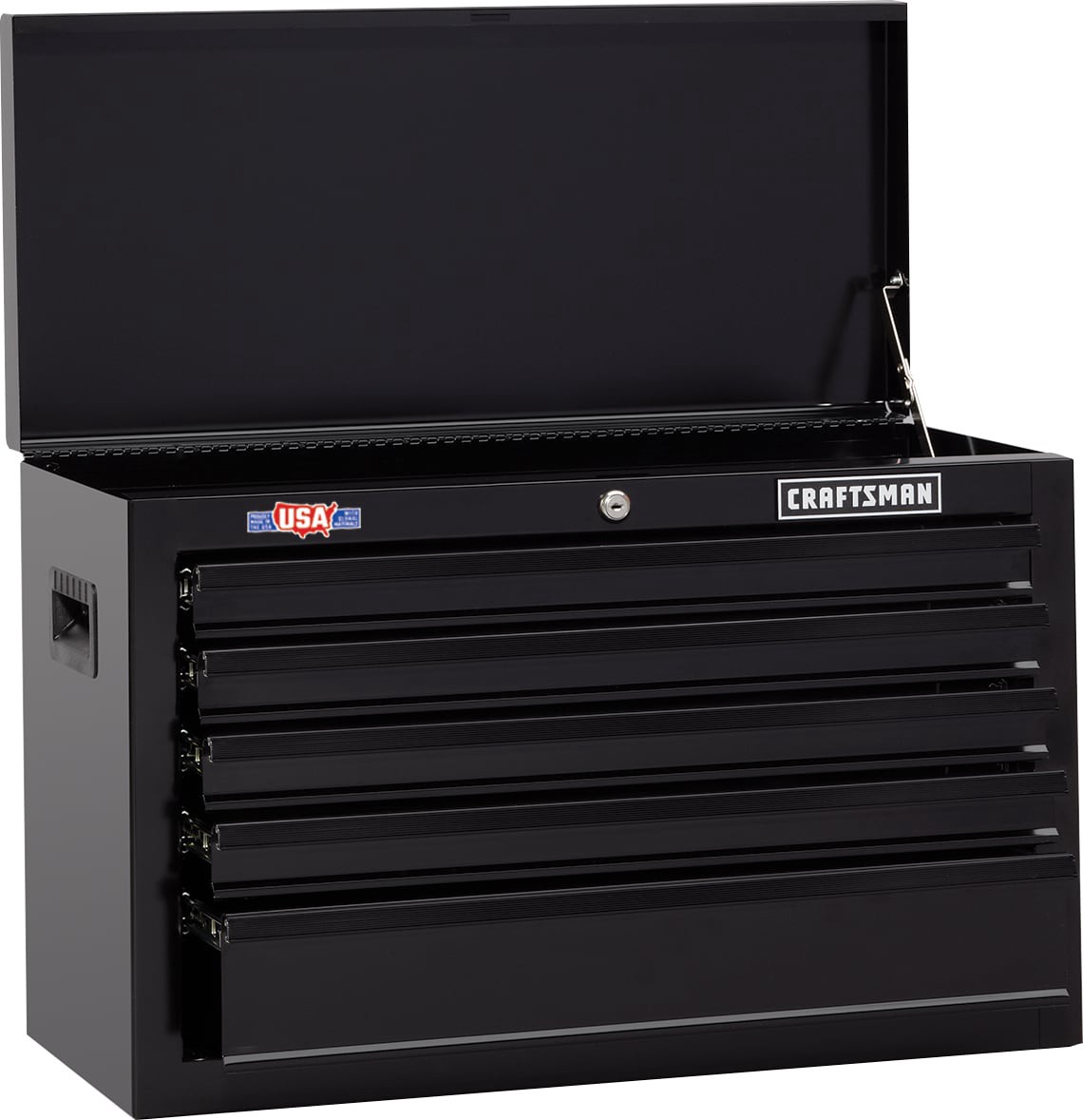 slide 1 of 6, CRAFTSMAN 1000 Series 26.07-in W x 17.49-in H x 12.1-in D 5 -Drawer Steel Tool Chest ( Black ), 1 ct