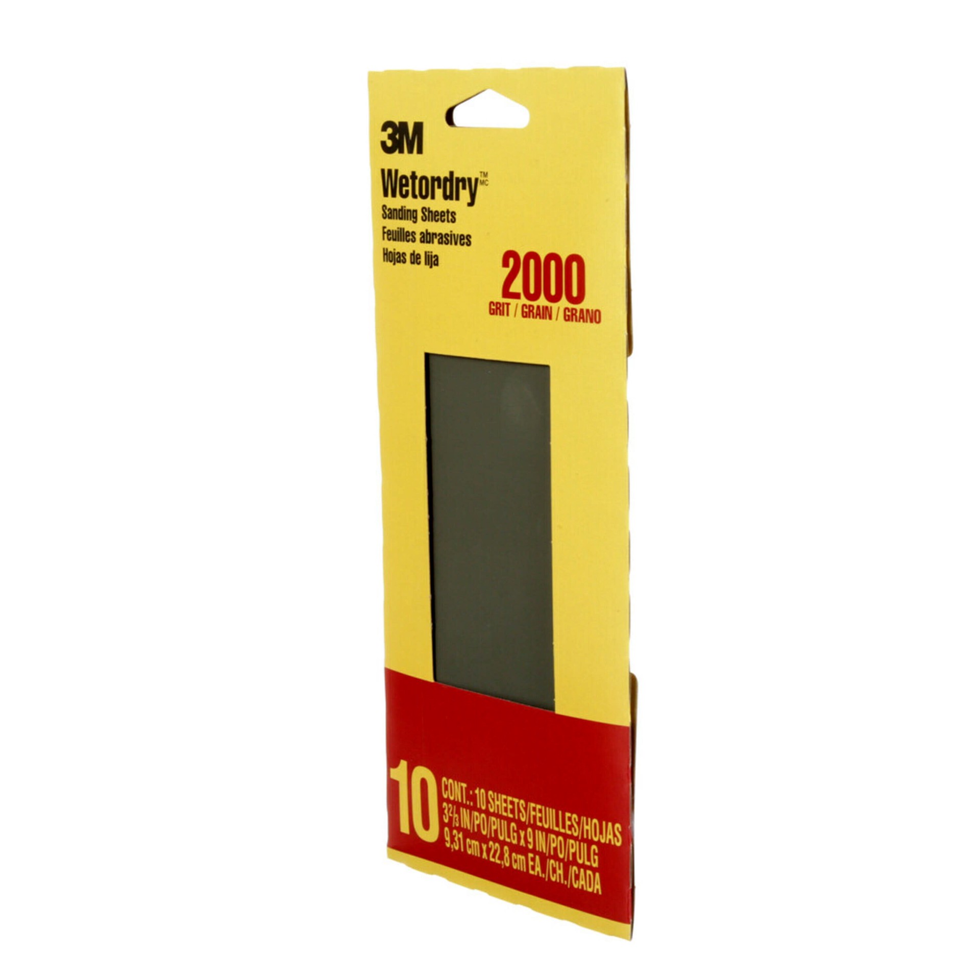 slide 3 of 6, 3M Wetordry Ultra fine 2000 -Grit Sheet Sandpaper 3.66-in W x 9.0-in L 10 -Pack, 1 ct