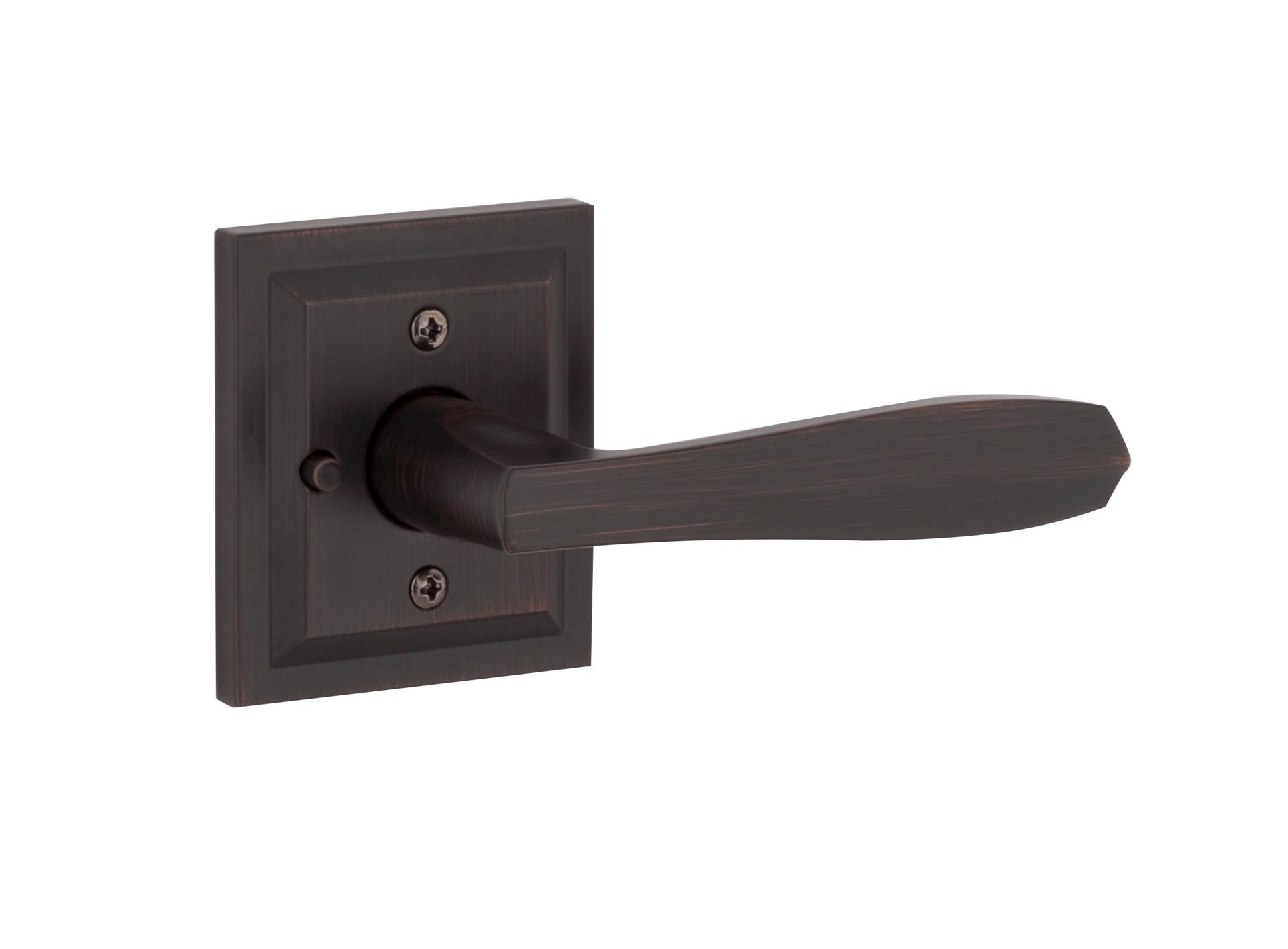 slide 2 of 6, Baldwin Prestige Torrey Venetian Bronze Interior Bed/Bath Privacy Door Handle, 1 ct