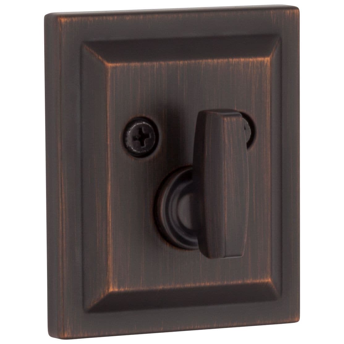 slide 3 of 6, Baldwin Prestige Series Low Profile Square Venetian Bronze Single Cylinder Deadbolt with SmartKey, 1 ct