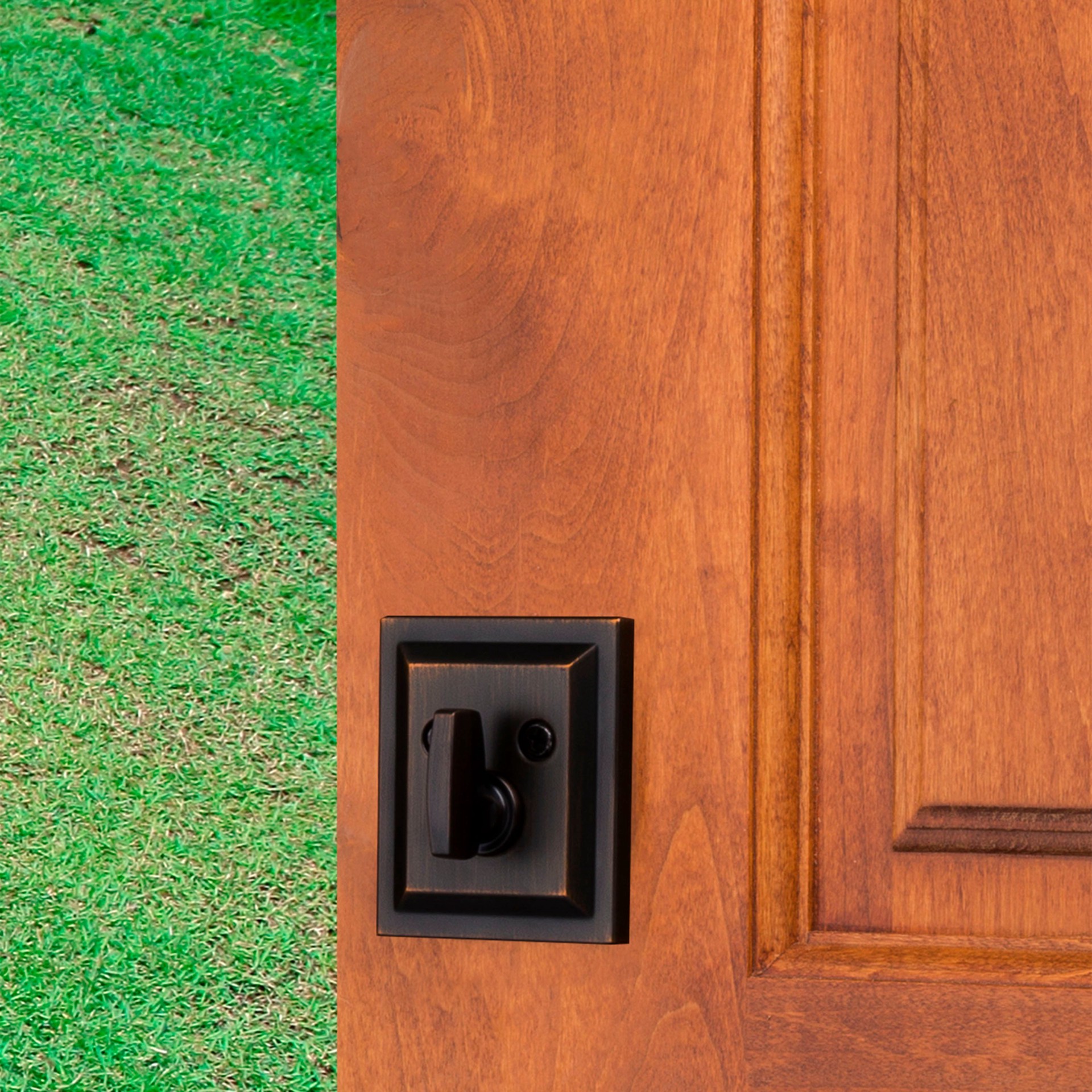 slide 5 of 6, Baldwin Prestige Series Low Profile Square Venetian Bronze Single Cylinder Deadbolt with SmartKey, 1 ct