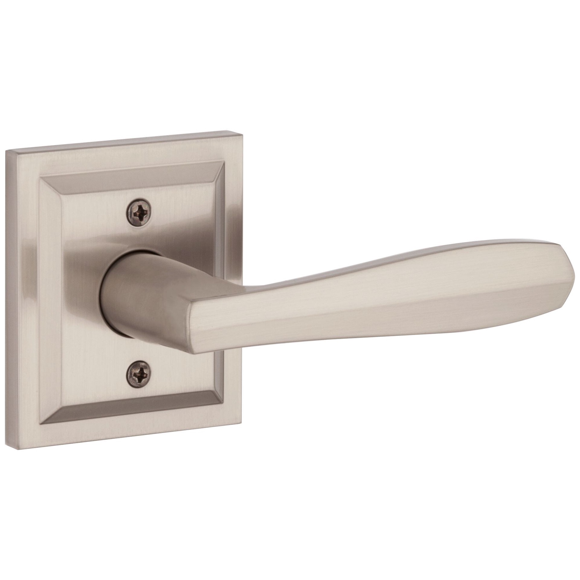 slide 2 of 6, Baldwin Prestige Torrey Satin Nickel Interior/Exterior Hall/Closet Passage Door Handle, 1 ct