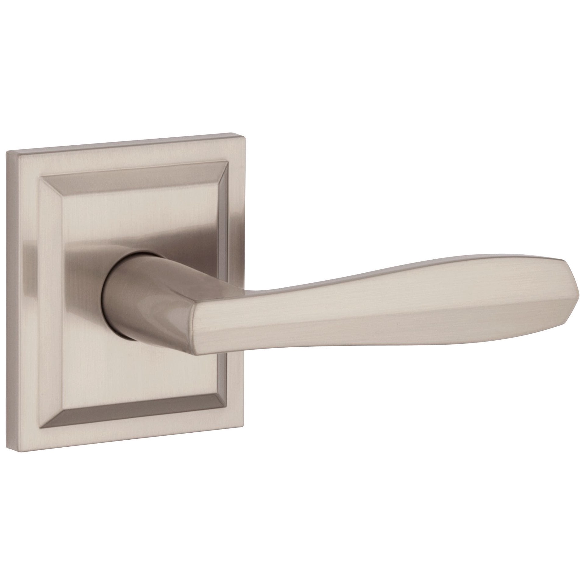 slide 1 of 6, Baldwin Prestige Torrey Satin Nickel Interior/Exterior Hall/Closet Passage Door Handle, 1 ct