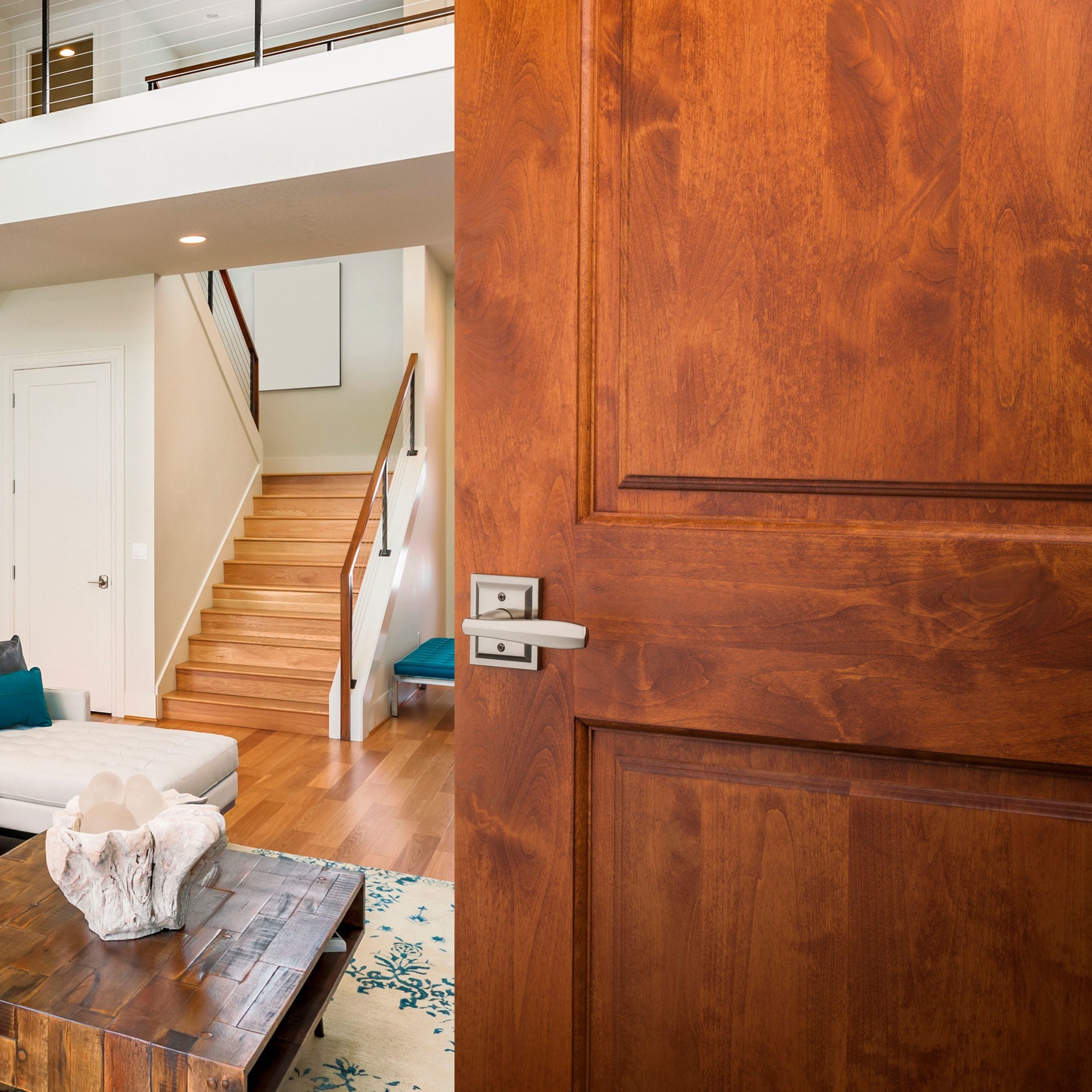 slide 4 of 6, Baldwin Prestige Torrey Satin Nickel Interior/Exterior Hall/Closet Passage Door Handle, 1 ct