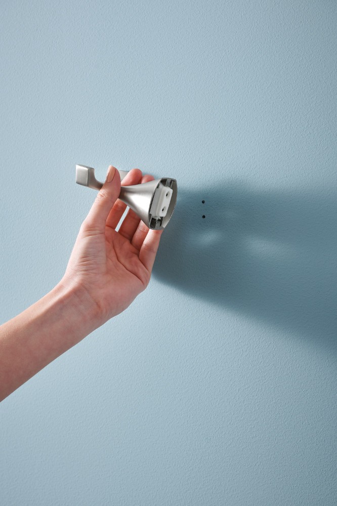 slide 3 of 6, Moen Lindor Brushed Nickel Double -Hook Wall mount Towel Hook, 1 ct