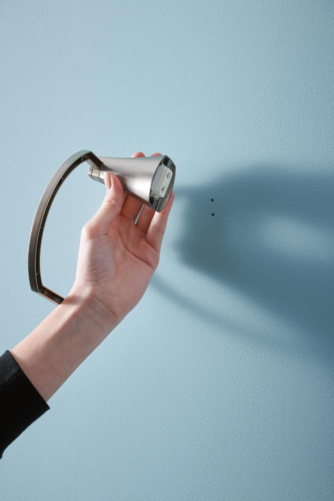 slide 3 of 6, Moen Lindor Brushed Nickel Wall mount Single Towel Ring, 1 ct