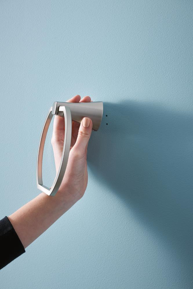 slide 4 of 6, Moen Lindor Brushed Nickel Wall mount Single Towel Ring, 1 ct