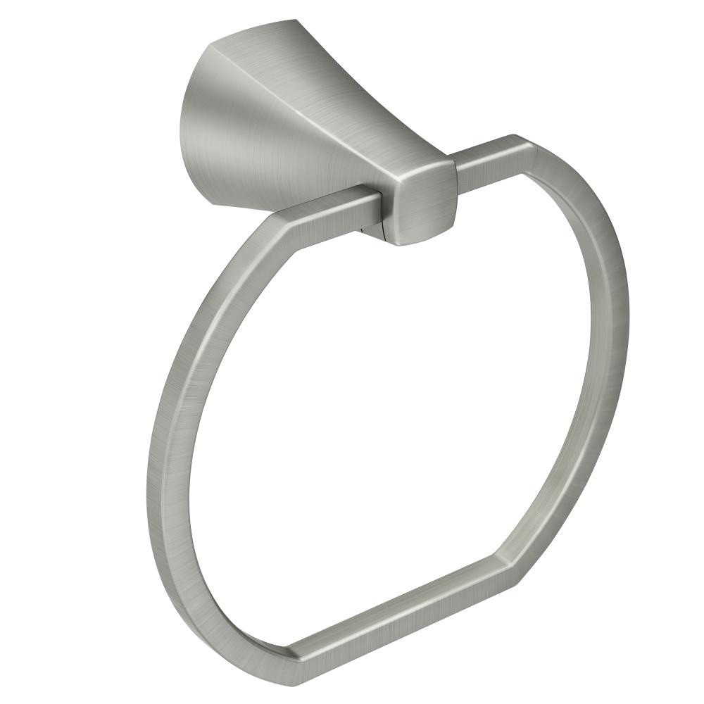 slide 1 of 6, Moen Lindor Brushed Nickel Wall mount Single Towel Ring, 1 ct