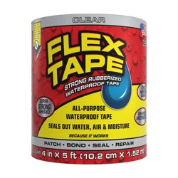 Flex Tape Clear Waterproof Rubberized Duct Tape 4-in x 5 Feet