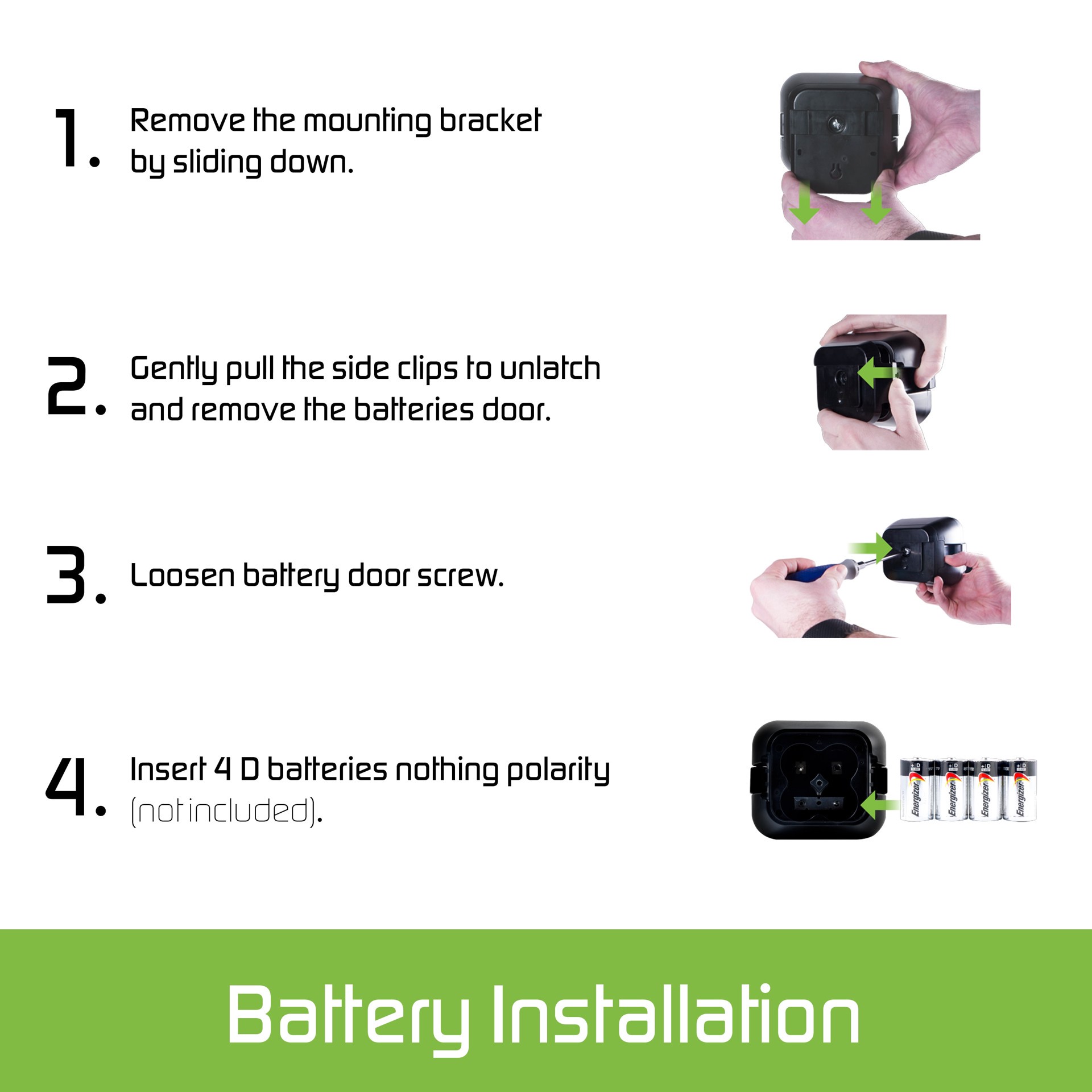 slide 6 of 6, Energizer 120 -Degree 40 -Wattage Equivalent Battery-operated LED Black 2 -Head Motion-Activated Flood Light 600 -Lumen, 1 ct
