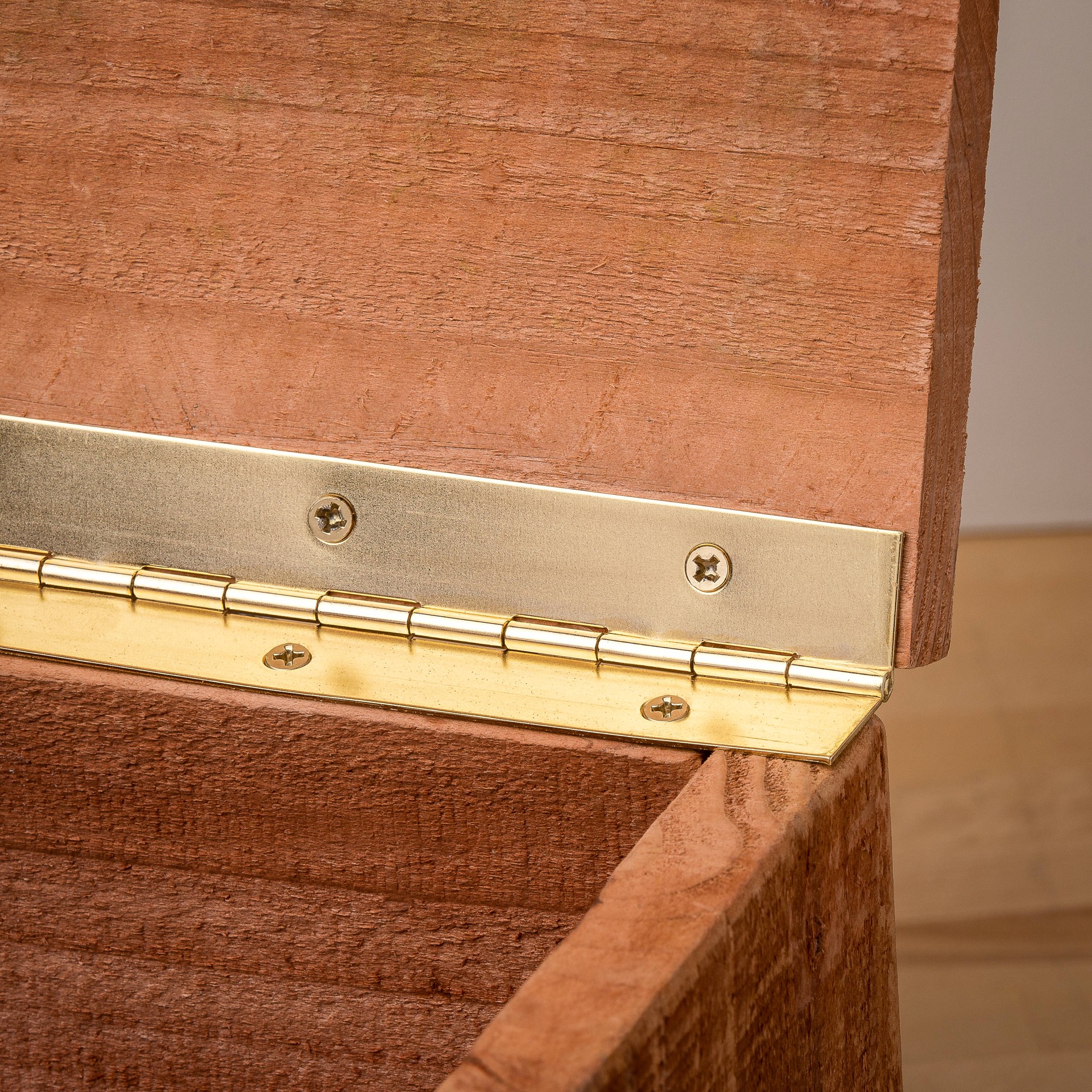 slide 6 of 6, RELIABILT 1-1/2-in H Square Brass Piano/Continuous Interior Door Hinge, 1 ct