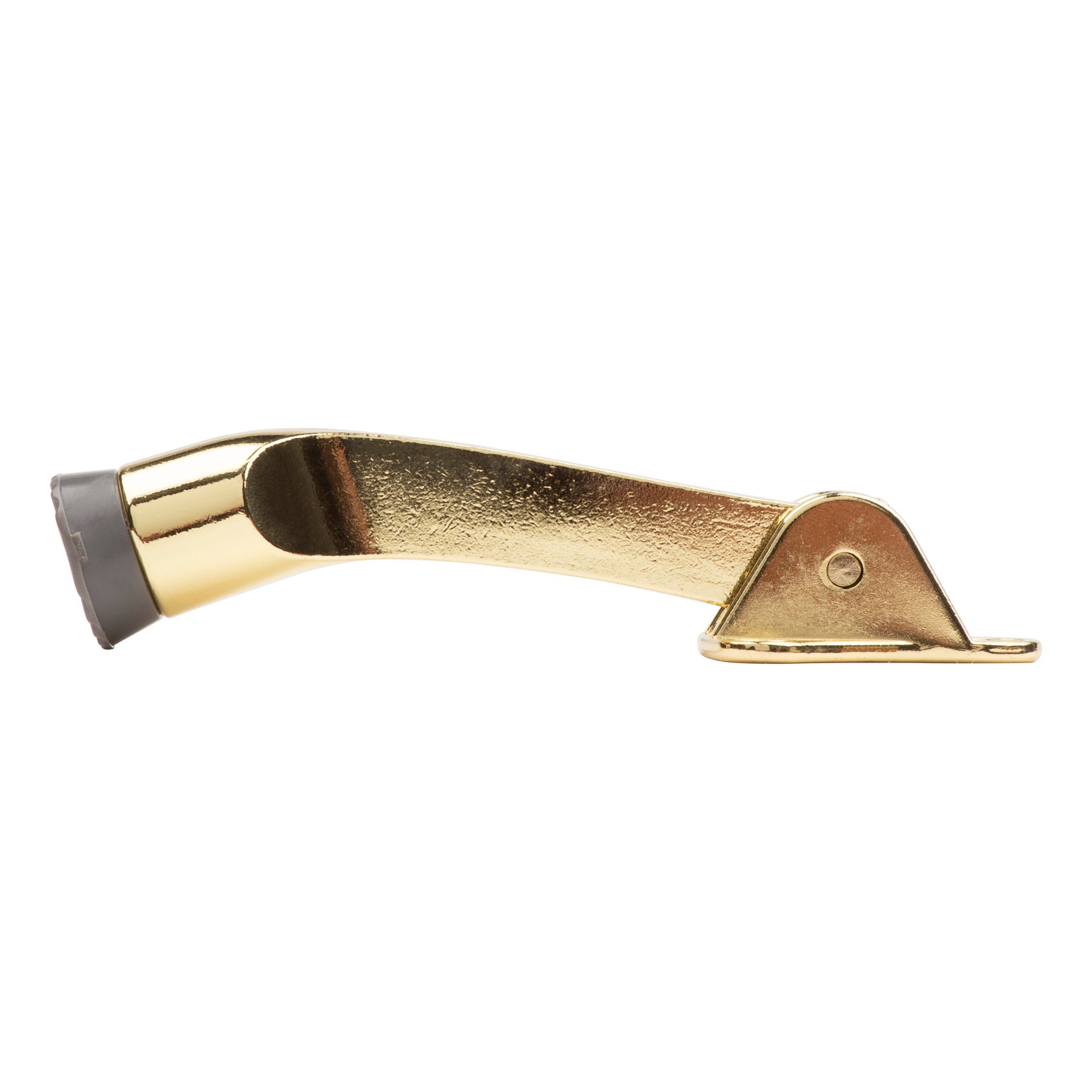 slide 4 of 6, RELIABILT 4-in Polished brass Kick-down Door Stop, 1 ct