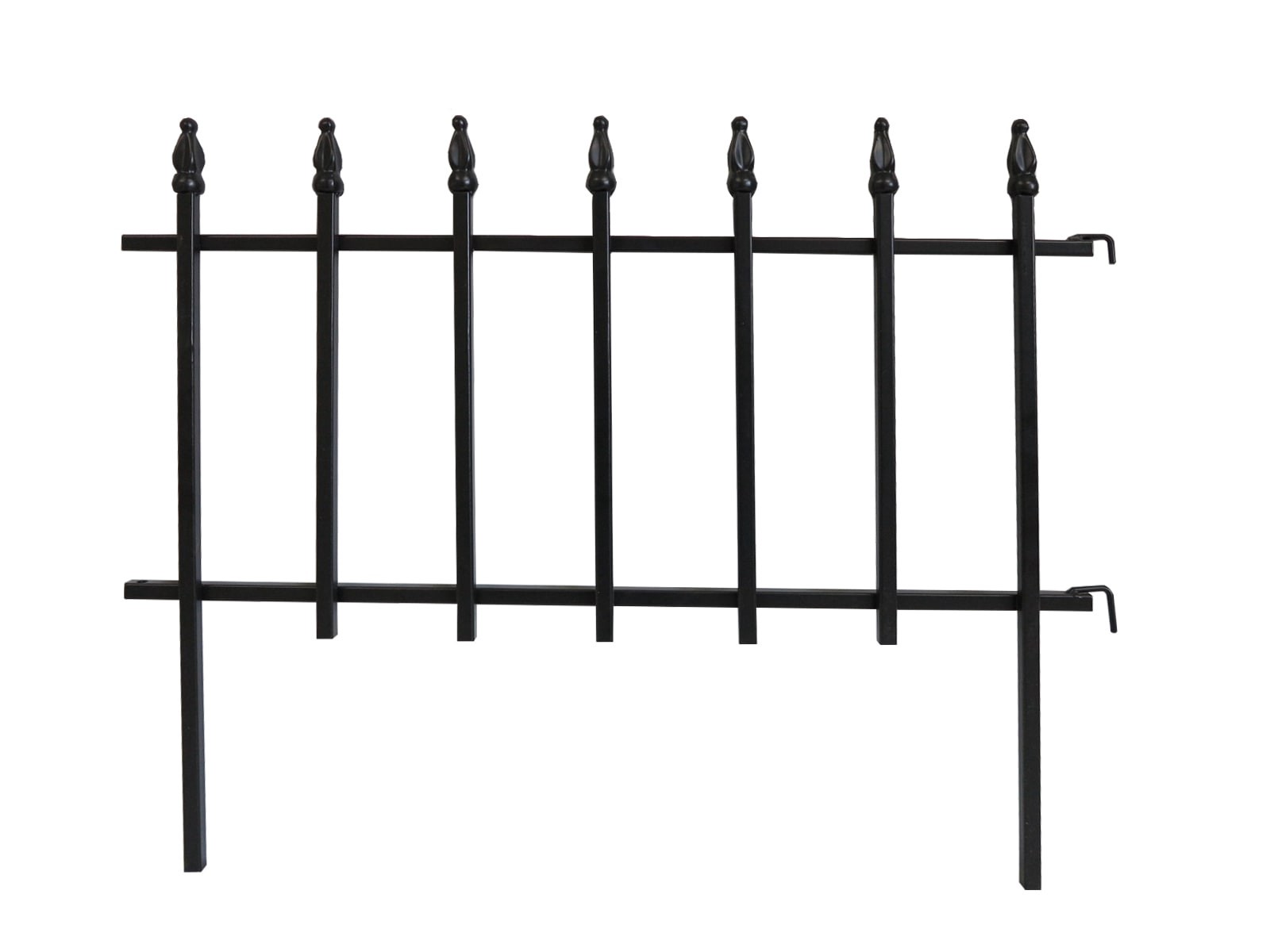 slide 1 of 6, Garden Accents 0.99-in x 22.5-in x 17.9-in Black Metal Steel Decorative fencing, 1 ct