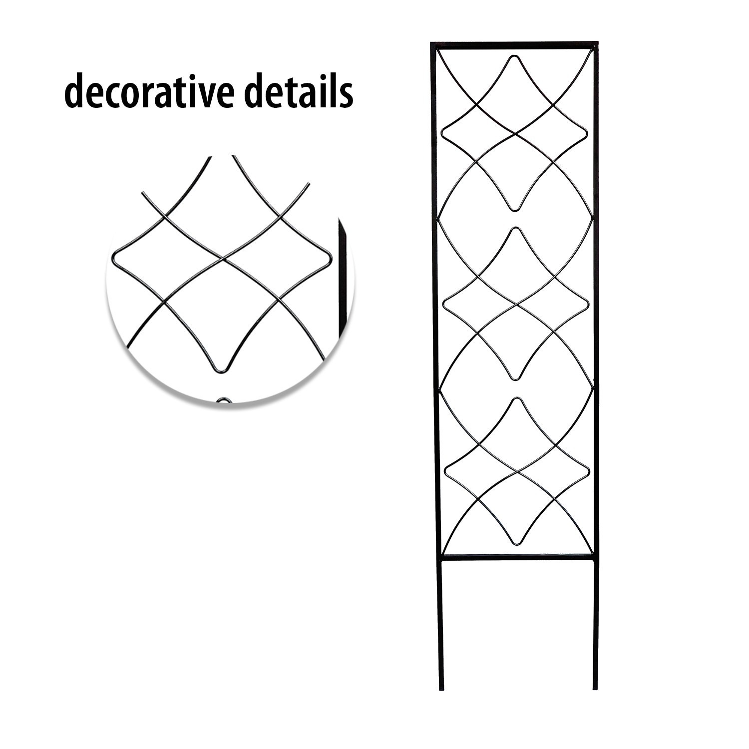 slide 5 of 5, Style Selections 12-in W x 48-in H Black Steel Swirl Garden Trellis For Climbing Plants For Roses, 1 ct