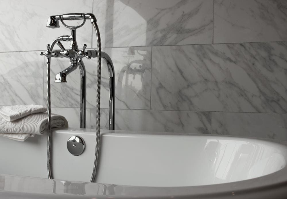 slide 6 of 6, allen + roth Arabescato Gold Polished 12-in x 24-in Polished Porcelain Floor and Wall Tile ( 1.92-sq ft Piece ), 1 ct