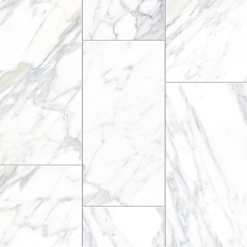 slide 1 of 6, allen + roth Arabescato Gold Polished 12-in x 24-in Polished Porcelain Floor and Wall Tile ( 1.92-sq ft Piece ), 1 ct