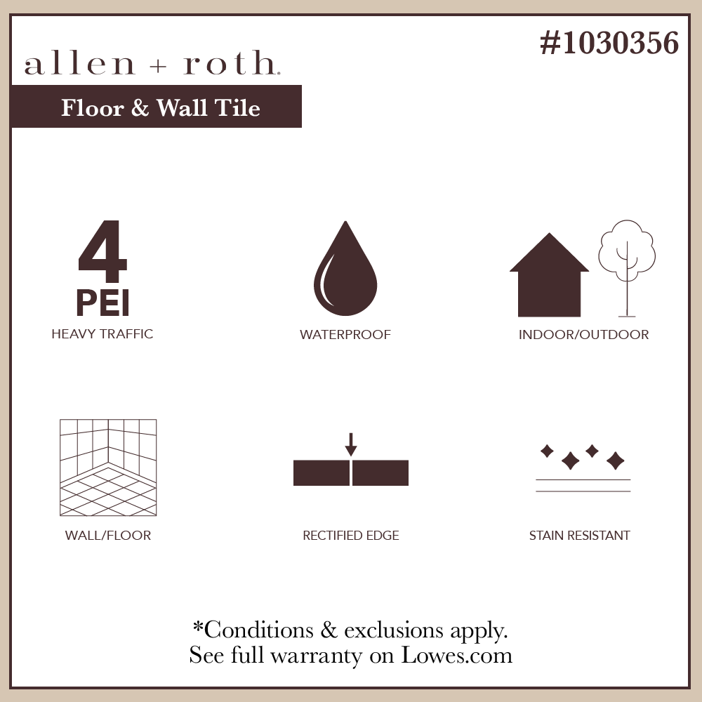 slide 2 of 6, allen + roth Arabescato Gold 12-in x 24-in Matte Porcelain Floor and Wall Tile ( 1.92-sq ft Piece ), 1 ct