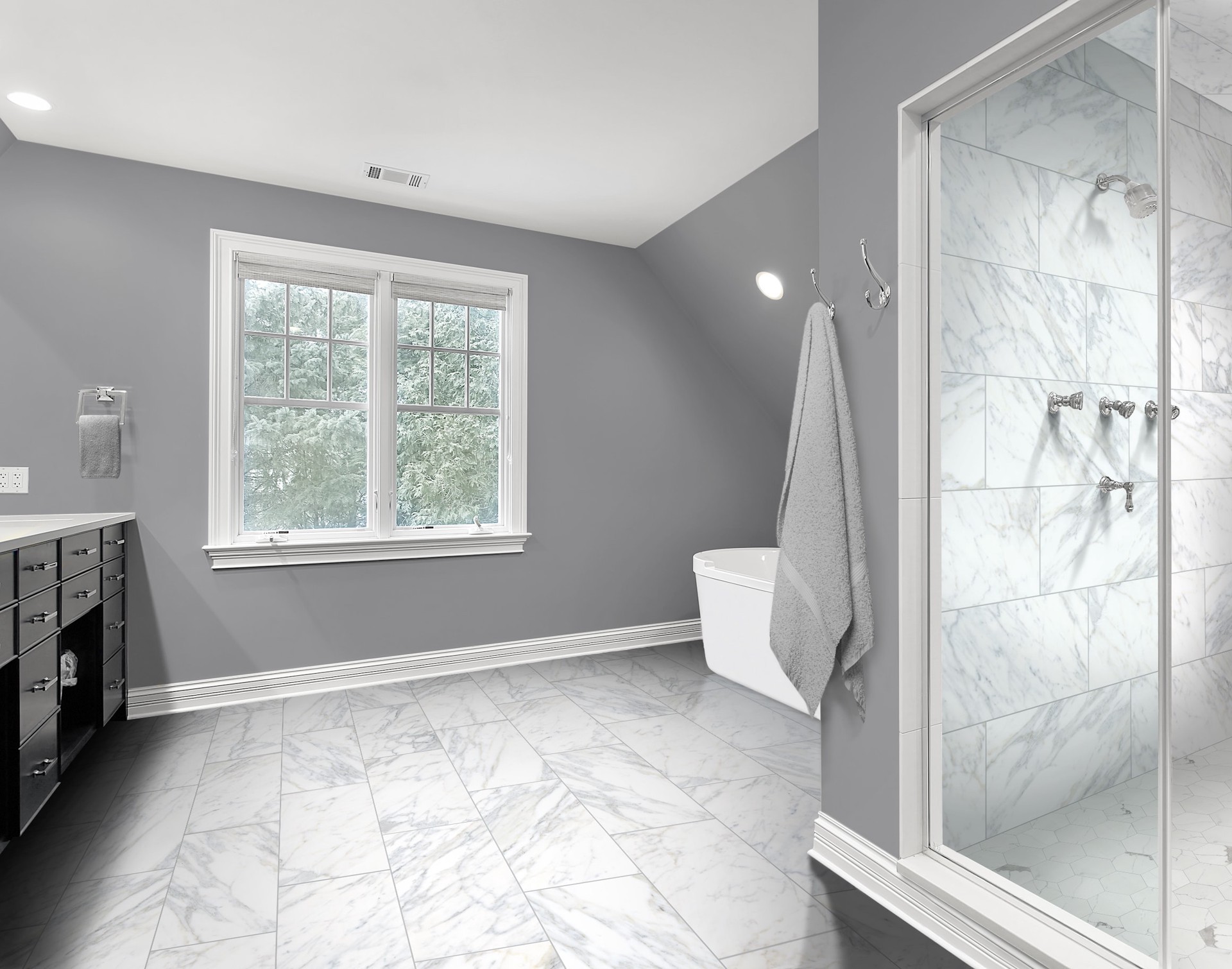 slide 5 of 6, allen + roth Arabescato Gold 12-in x 24-in Matte Porcelain Floor and Wall Tile ( 1.92-sq ft Piece ), 1 ct