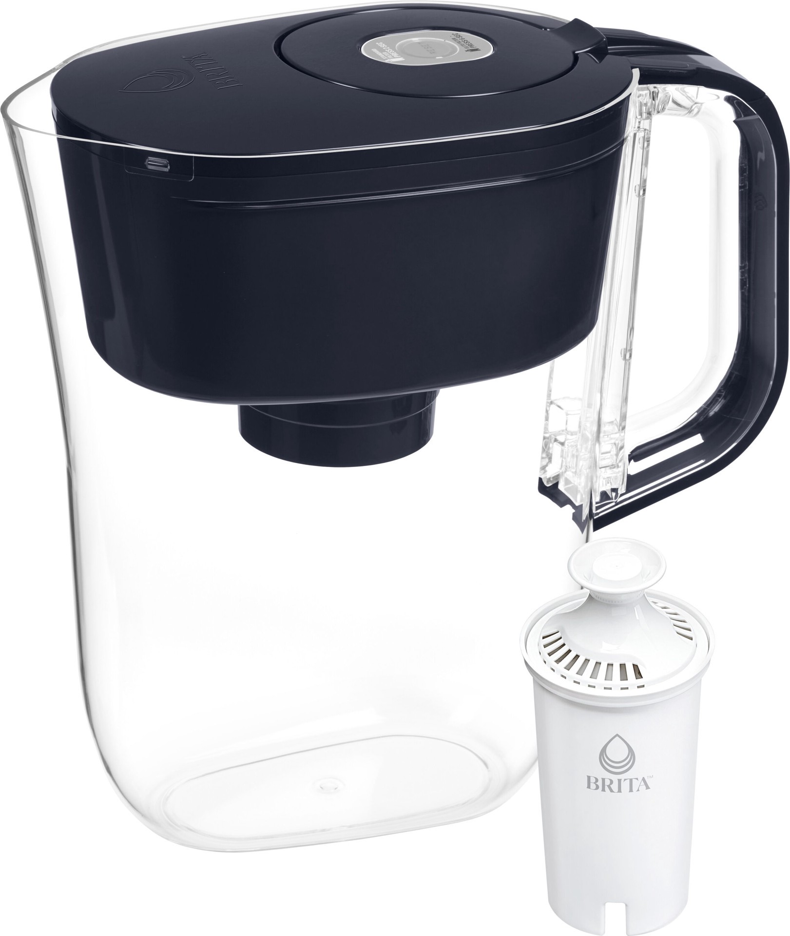 slide 3 of 6, Brita x 6-Cup Black Plastic Water filter pitcher, 1 ct