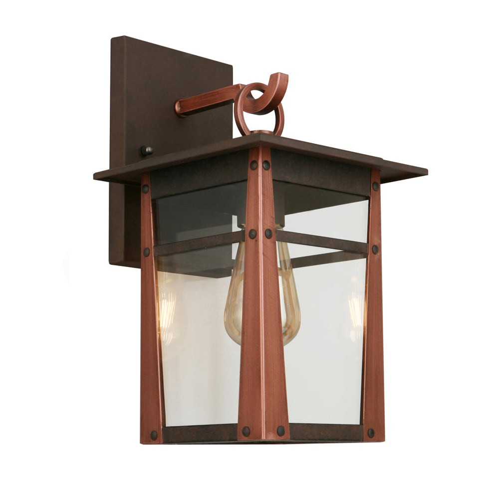 slide 4 of 6, allen + roth Crisfield 1 -Light 14.12-in H Antique Bronze Hardwired Outdoor Wall Light, 1 ct