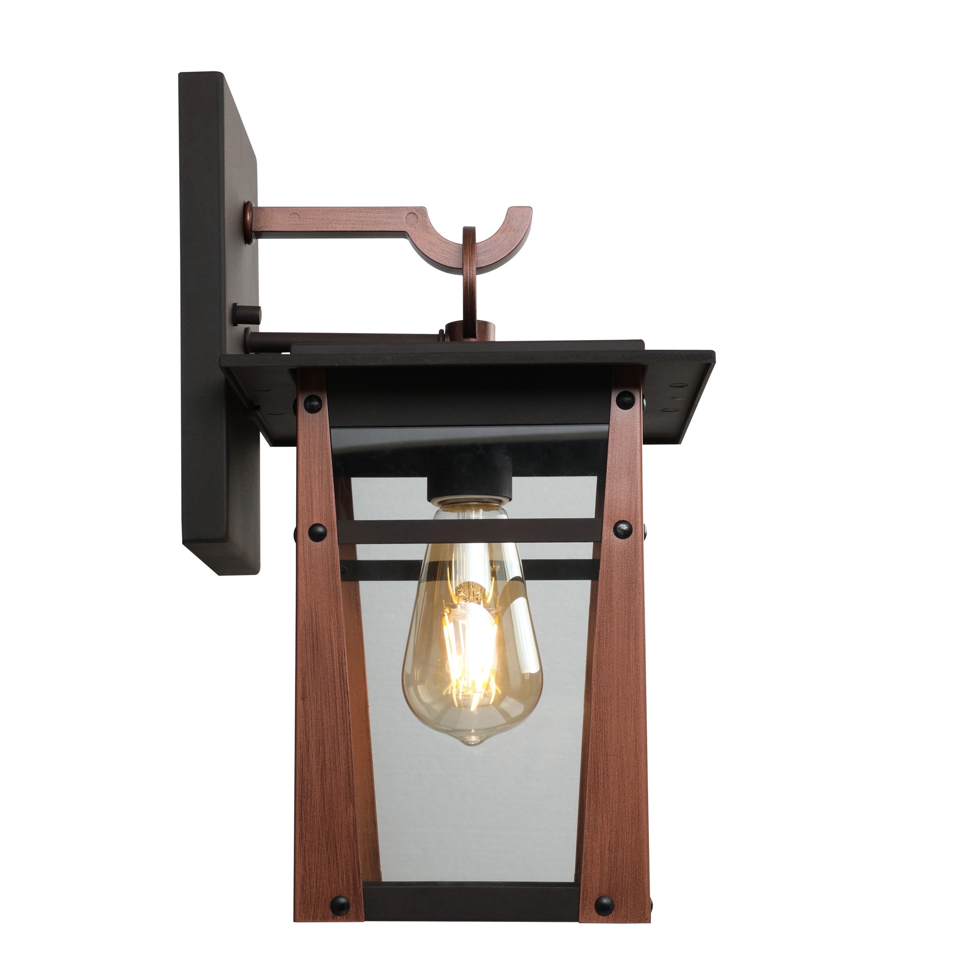 slide 5 of 6, allen + roth Crisfield 1 -Light 14.12-in H Antique Bronze Hardwired Outdoor Wall Light, 1 ct