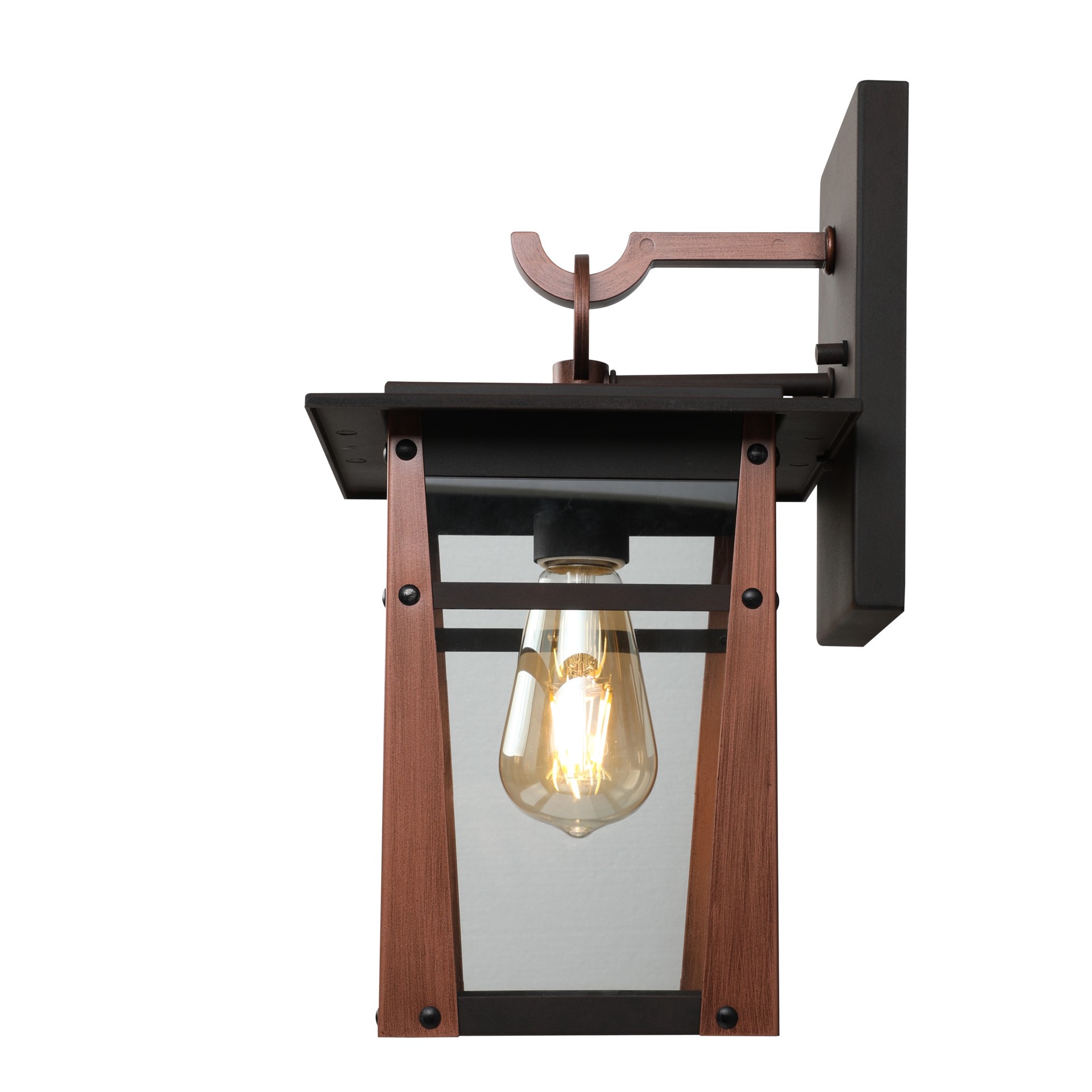 slide 6 of 6, allen + roth Crisfield 1 -Light 14.12-in H Antique Bronze Hardwired Outdoor Wall Light, 1 ct