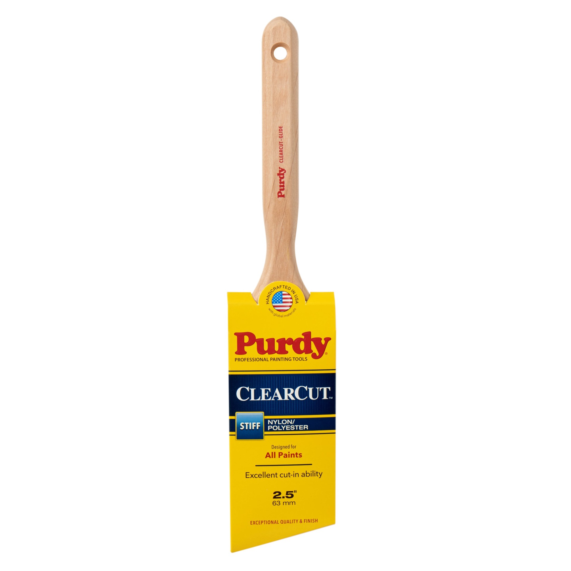 slide 1 of 6, Purdy Clearcut 2-1/2-in Reusable Angle Wall Trim Brush, 1 ct