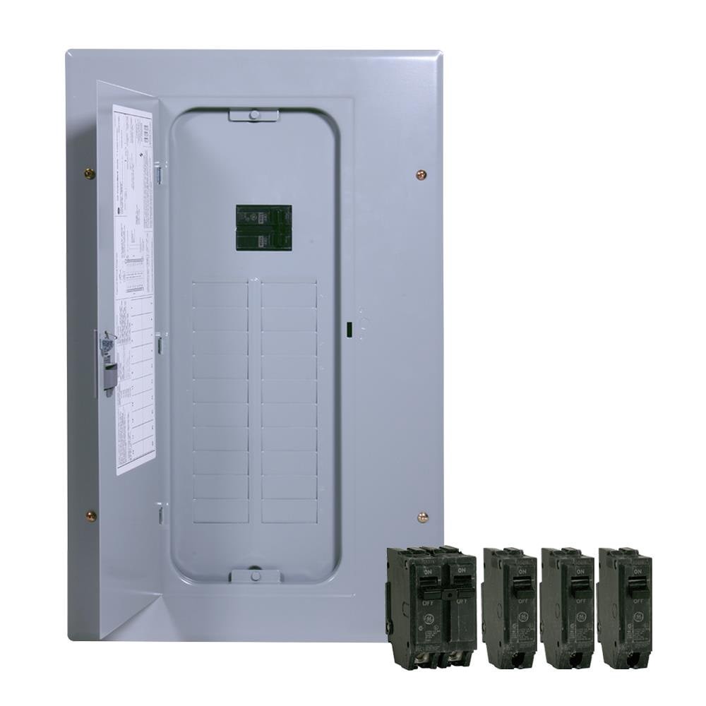 slide 1 of 6, GE PowerMark Gold 100 -Amp 20 -Spaces 20 -Circuit Indoor Main Breaker Load Center (Value Pack), 1 ct