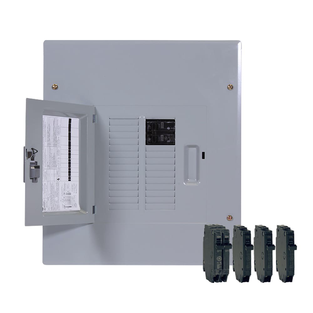 slide 1 of 6, GE PowerMark Gold 125 -Amp 12 -Spaces 22 -Circuit Indoor Main Breaker Load Center (Value Pack), 1 ct