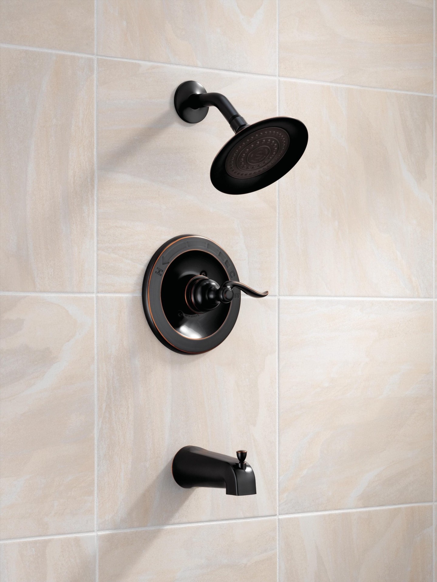 slide 2 of 6, Delta Windemere Oil Rubbed Bronze 1-handle 2.5000-in Round Bathtub and shower Faucet with Valve (Single Function), 1 ct