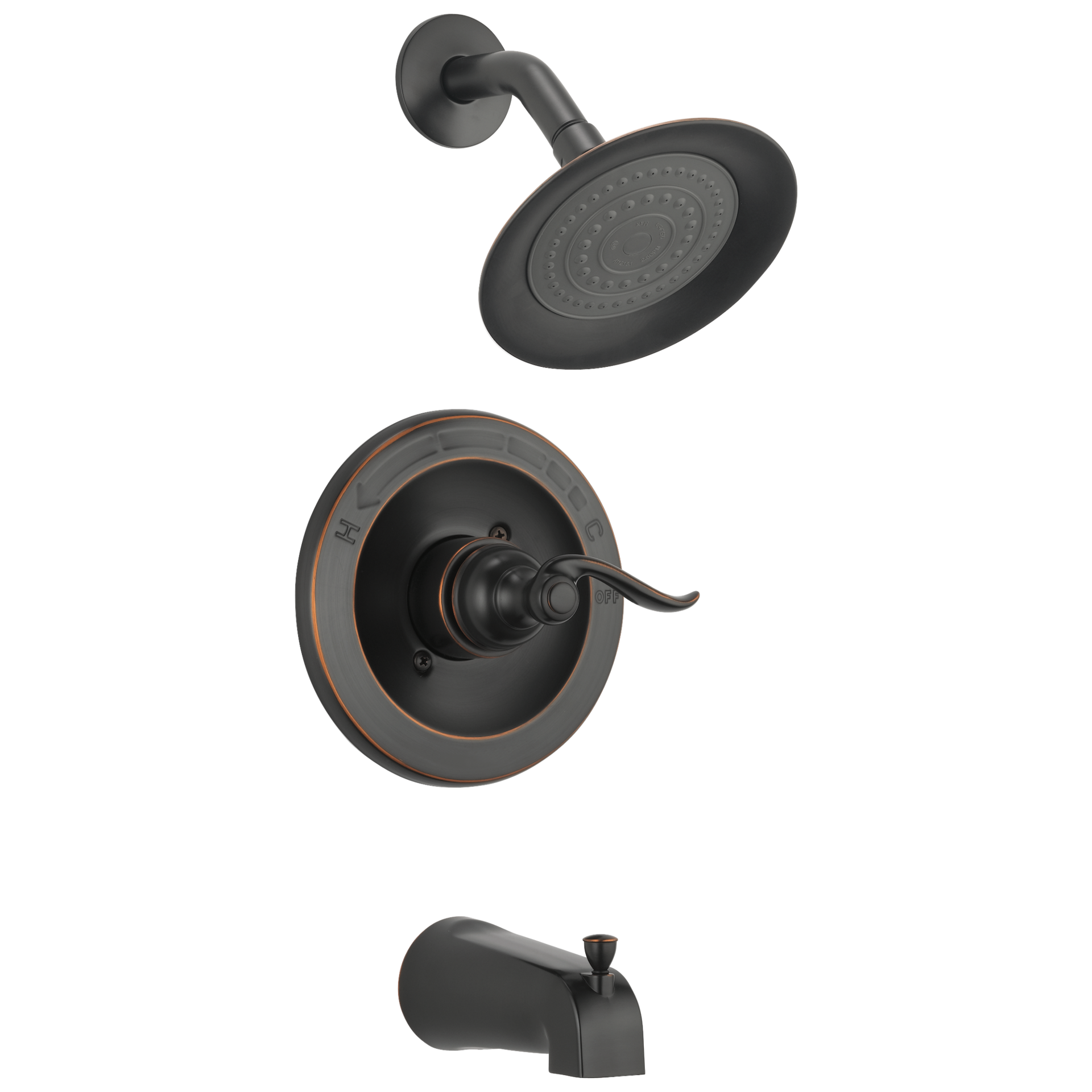 slide 1 of 6, Delta Windemere Oil Rubbed Bronze 1-handle 2.5000-in Round Bathtub and shower Faucet with Valve (Single Function), 1 ct