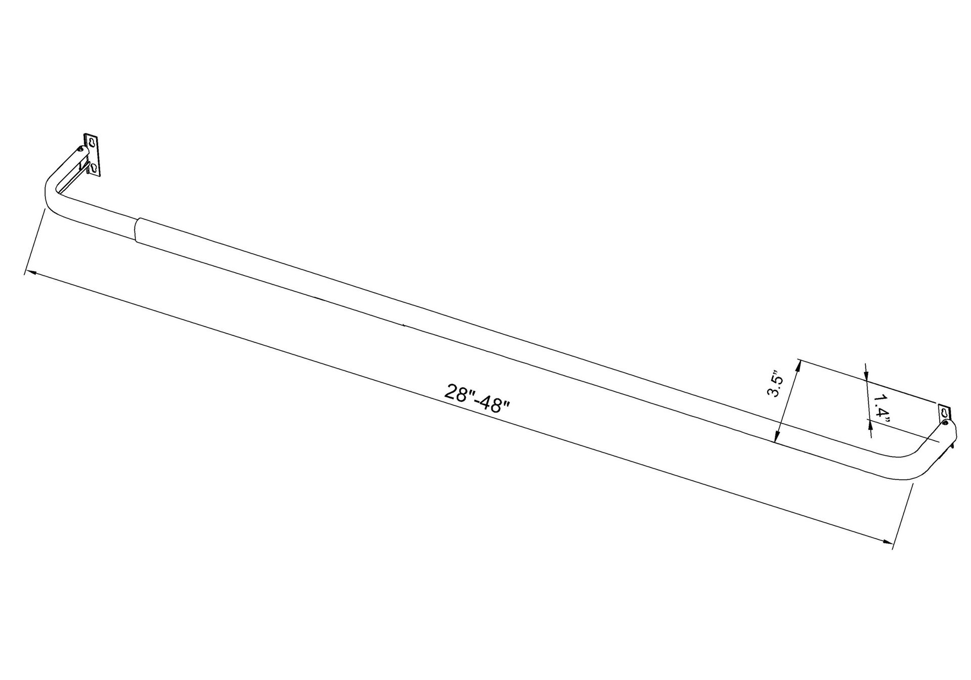 slide 3 of 4, Project Source 28-in to 48-in White Steel Single Curtain Rod, 1 ct