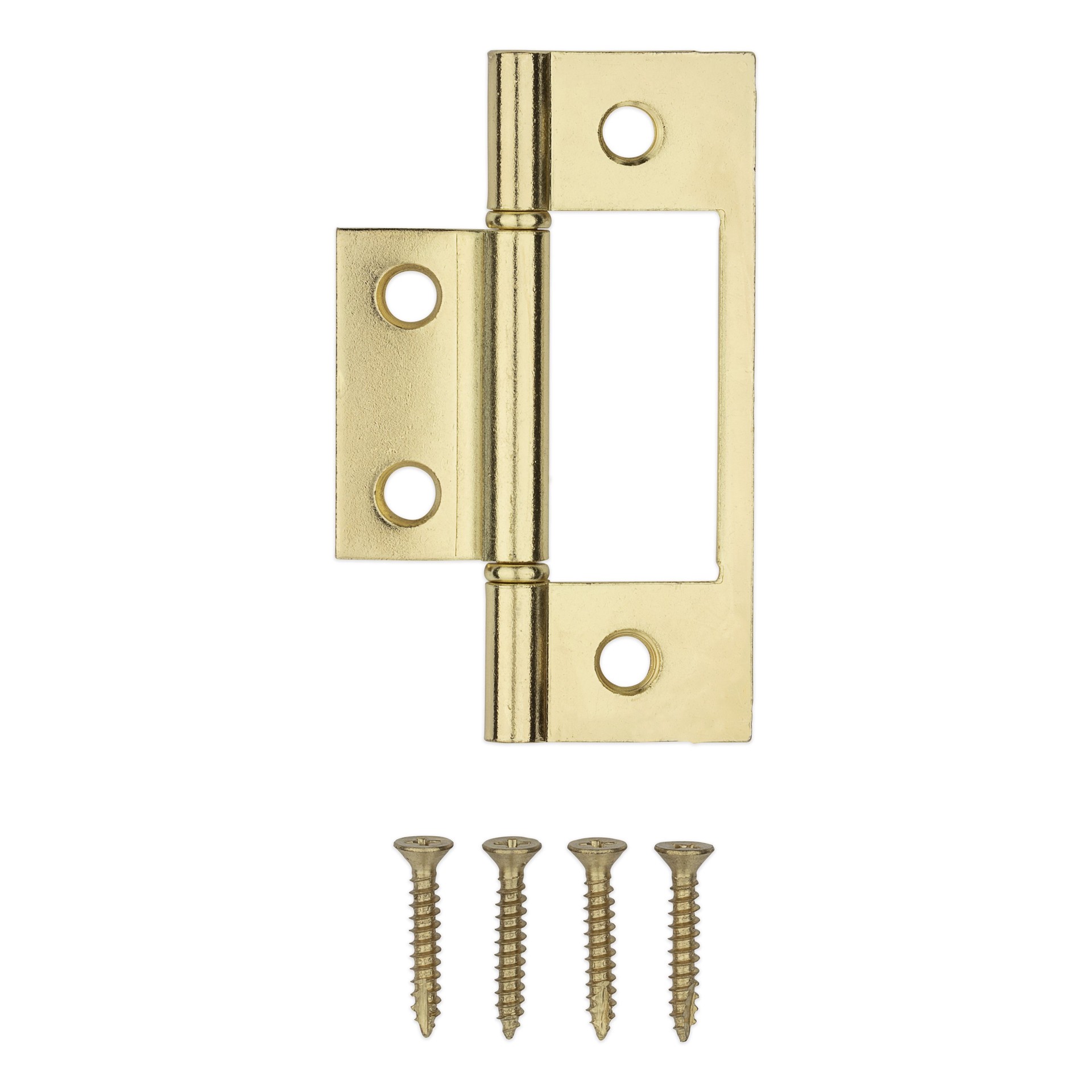 slide 3 of 6, RELIABILT 3-in Polished brass Non-Mortise Bi-Fold Door Hinge 2 -Pack, 1 ct