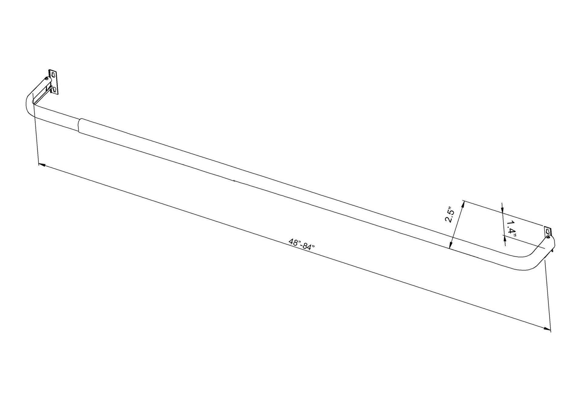 slide 3 of 4, Project Source 48-in to 84-in White Steel Single Curtain Rod, 1 ct