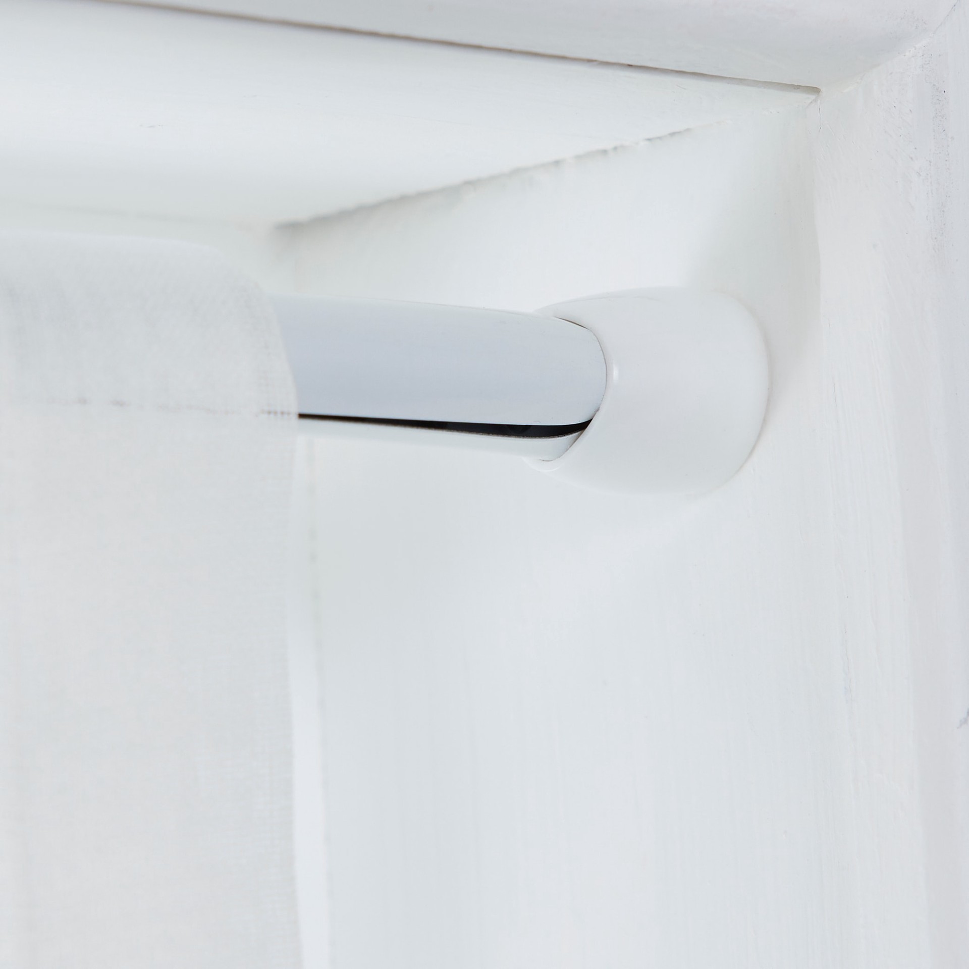 slide 2 of 6, Project Source 28-in to 48-in White Steel Tension Curtain Rod with Finials, 1 ct