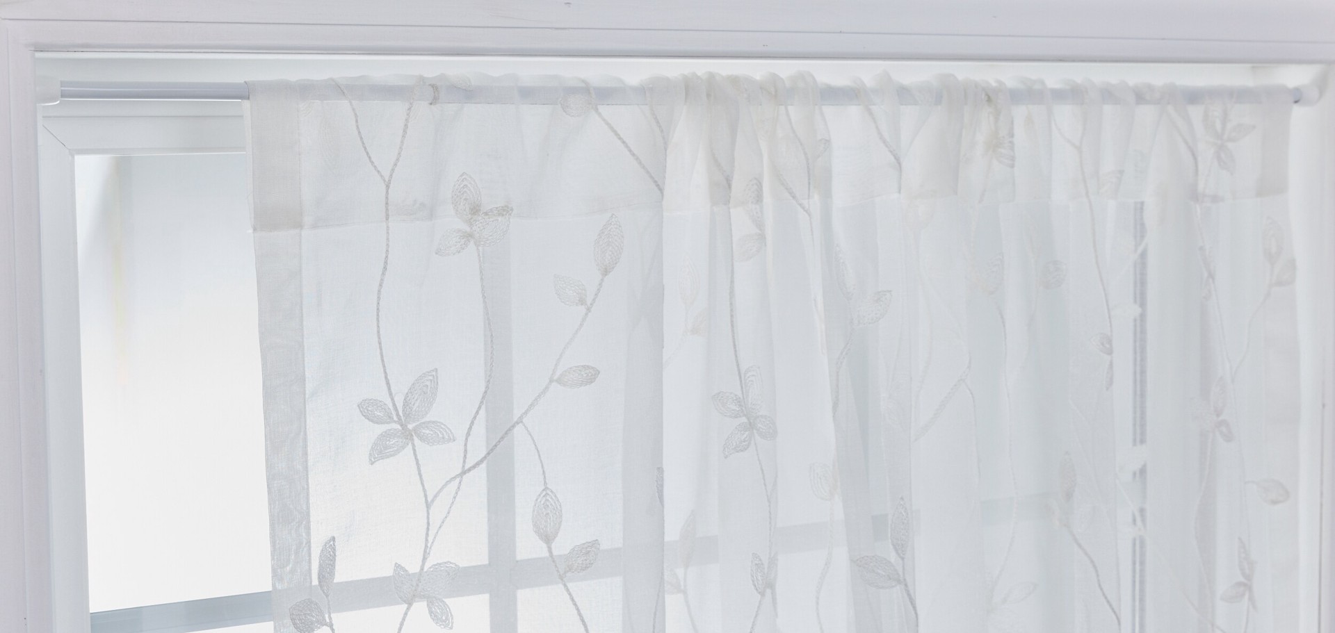 slide 4 of 6, Project Source 28-in to 48-in White Steel Tension Curtain Rod with Finials, 1 ct