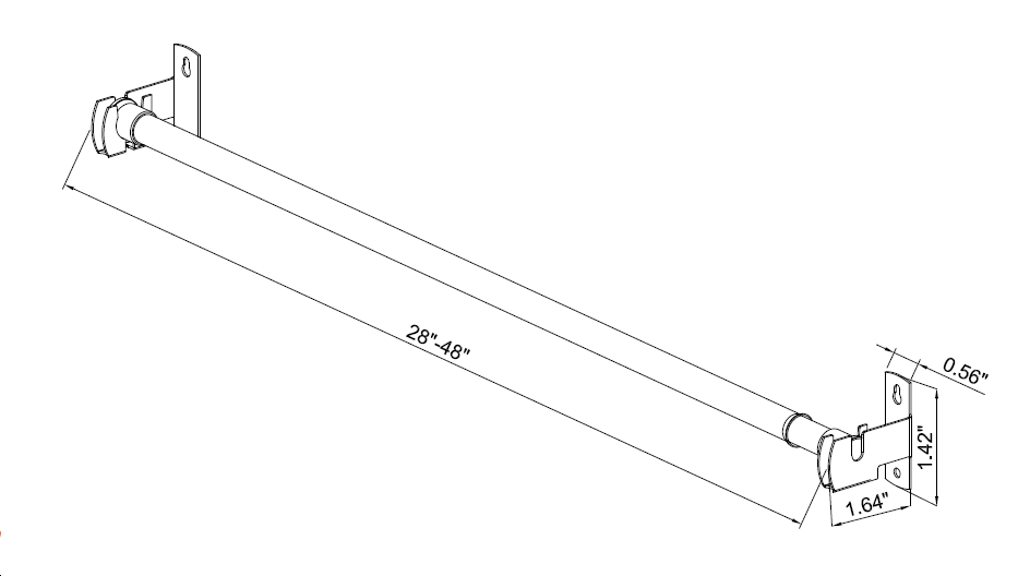 slide 3 of 4, Project Source 28-in to 48-in White Steel Side Sash Rod with Finials, 1 ct