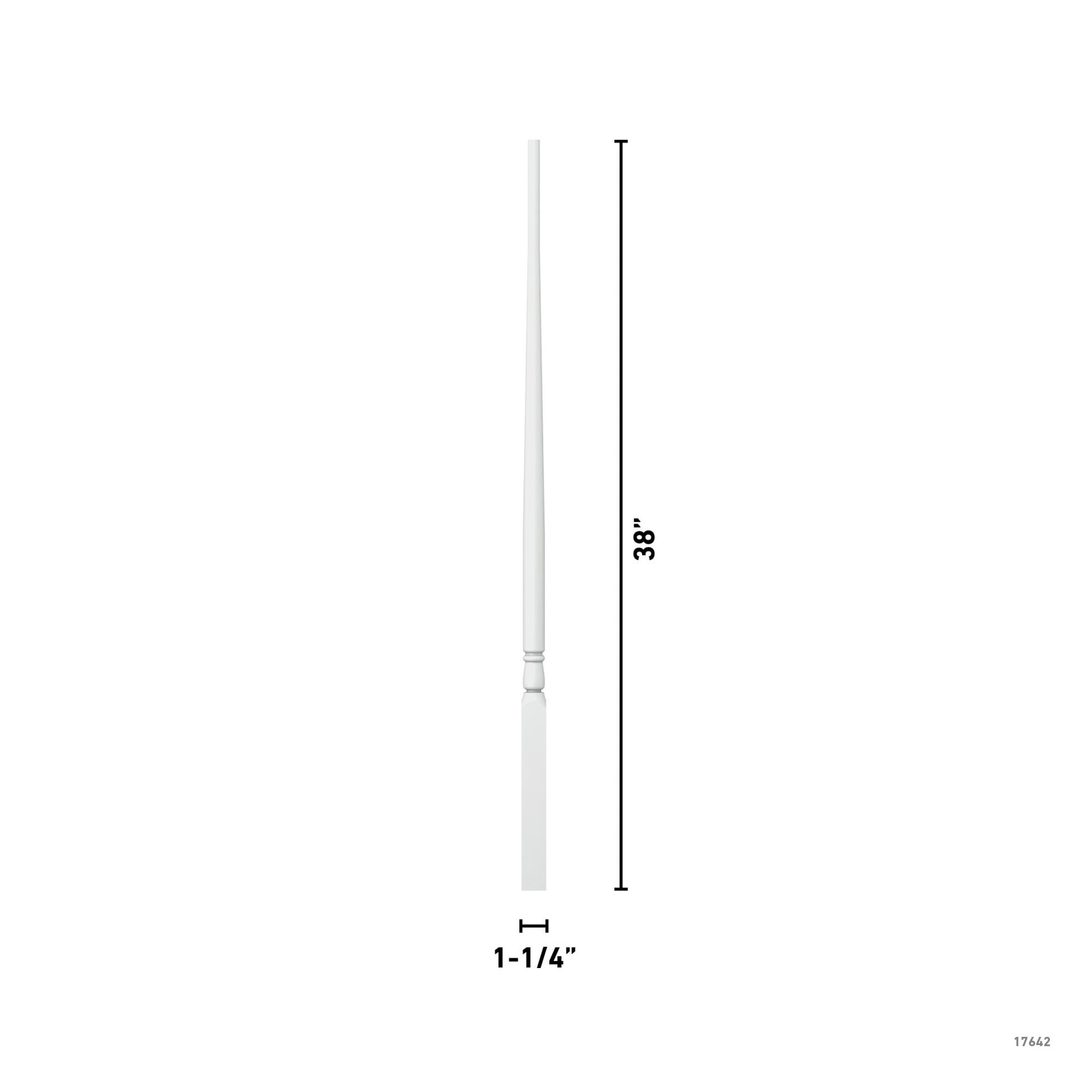 slide 4 of 6, L.J. Smith Stair Systems 39-in x 1.25-in Classic Primed Poplar Pin top Flat Stair Baluster, 1 ct