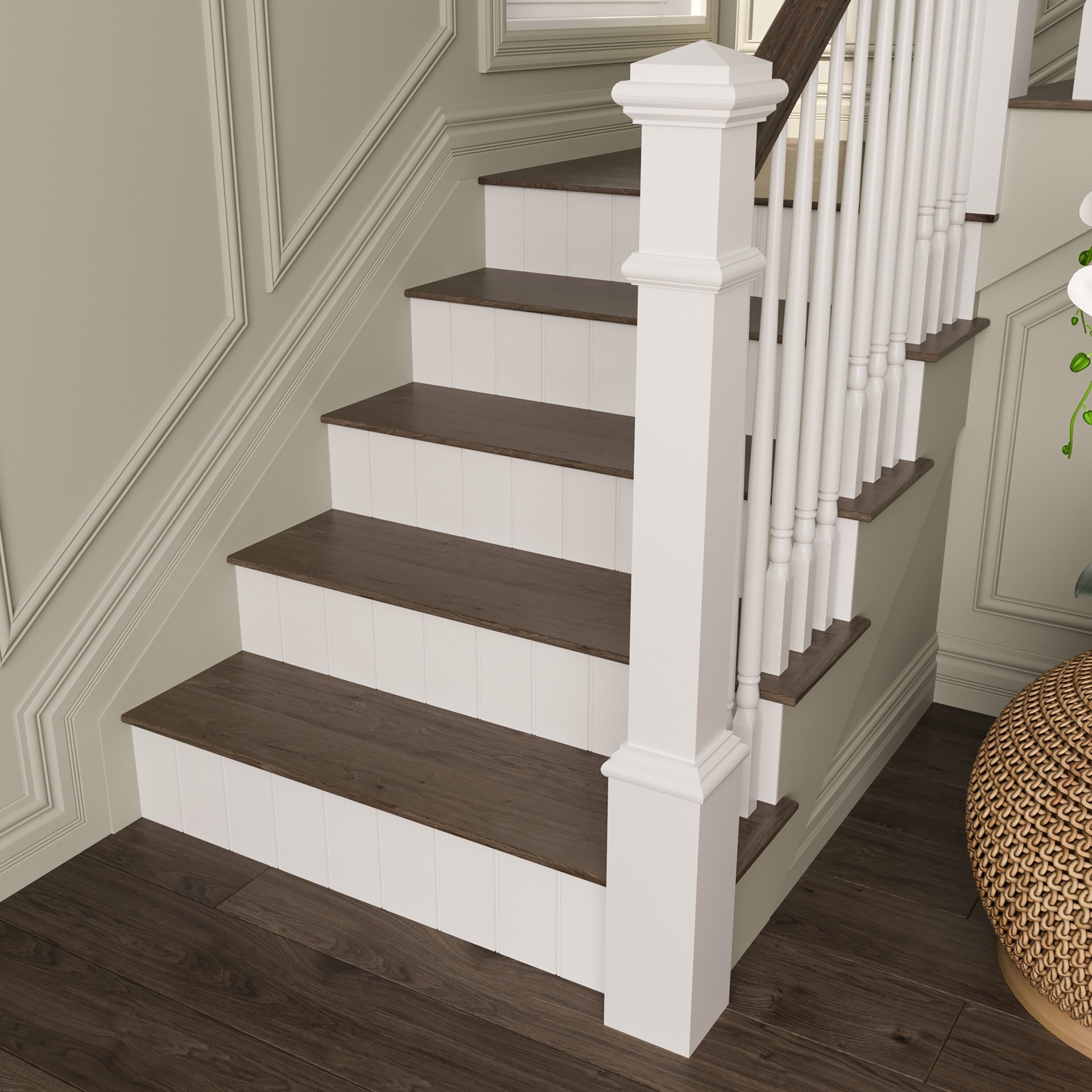 slide 6 of 6, L.J. Smith Stair Systems 39-in x 1.25-in Classic Primed Poplar Pin top Flat Stair Baluster, 1 ct
