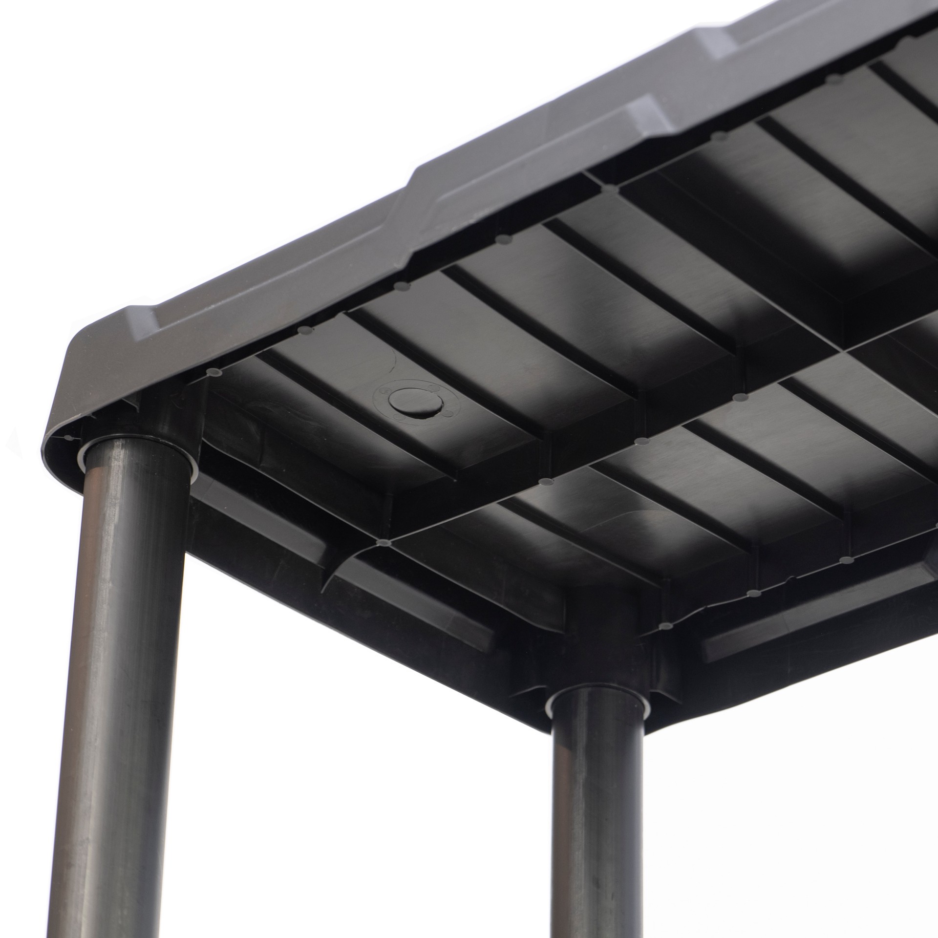 slide 5 of 6, Project Source 4 -Tier Black Plastic Utility shelving unit with Solid Shelves ( 22.0-in W x 14.25-in D x 48.0-in H ), 1 ct