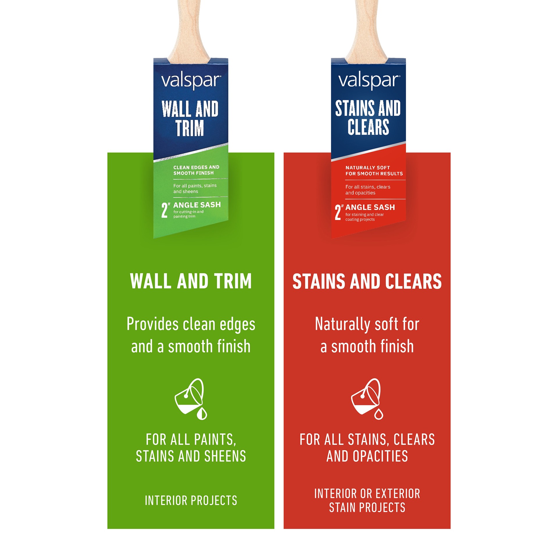 slide 2 of 6, Valspar Stains and Clears 4-in Reusable Flat Stain Brush, 1 ct