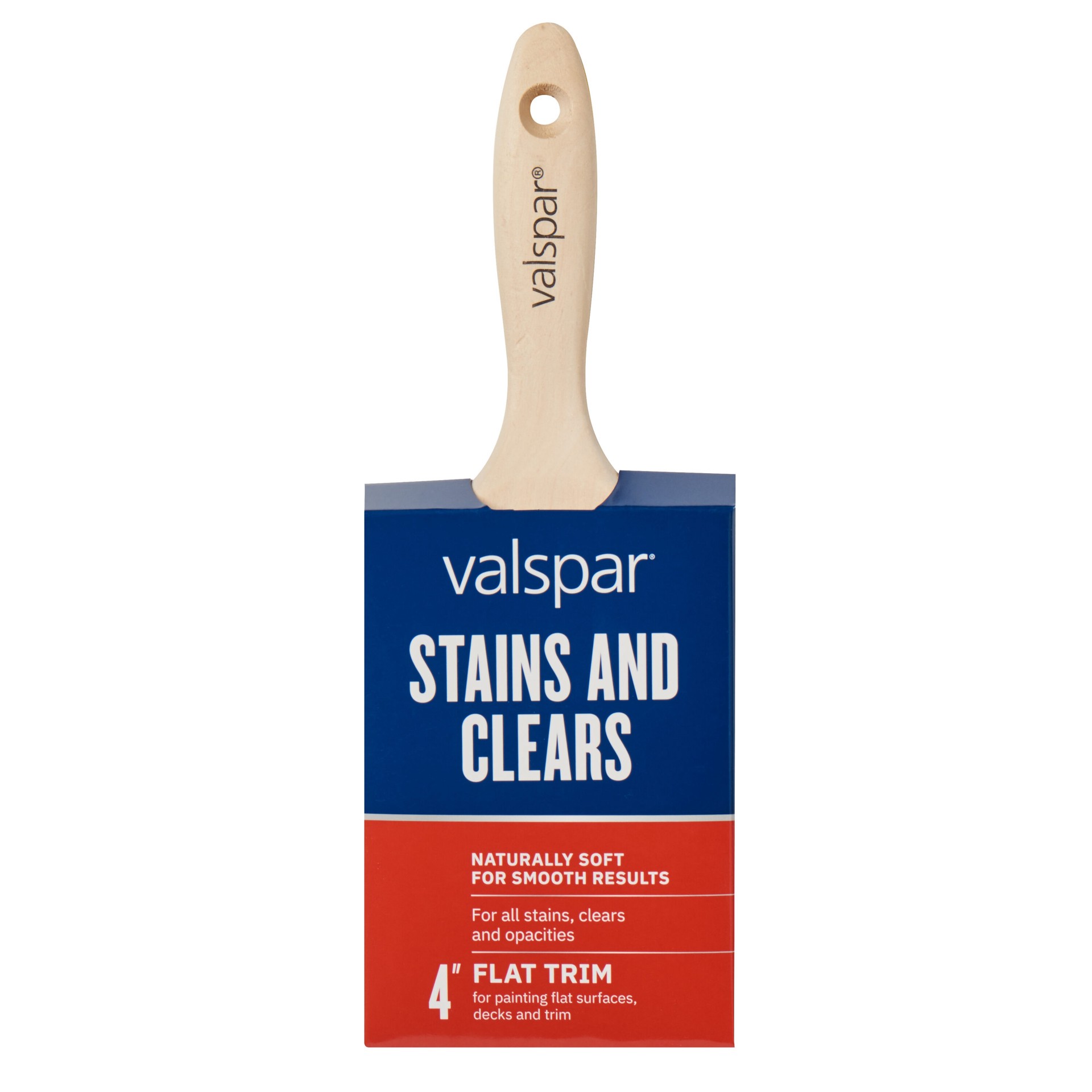 slide 1 of 6, Valspar Stains and Clears 4-in Reusable Flat Stain Brush, 1 ct