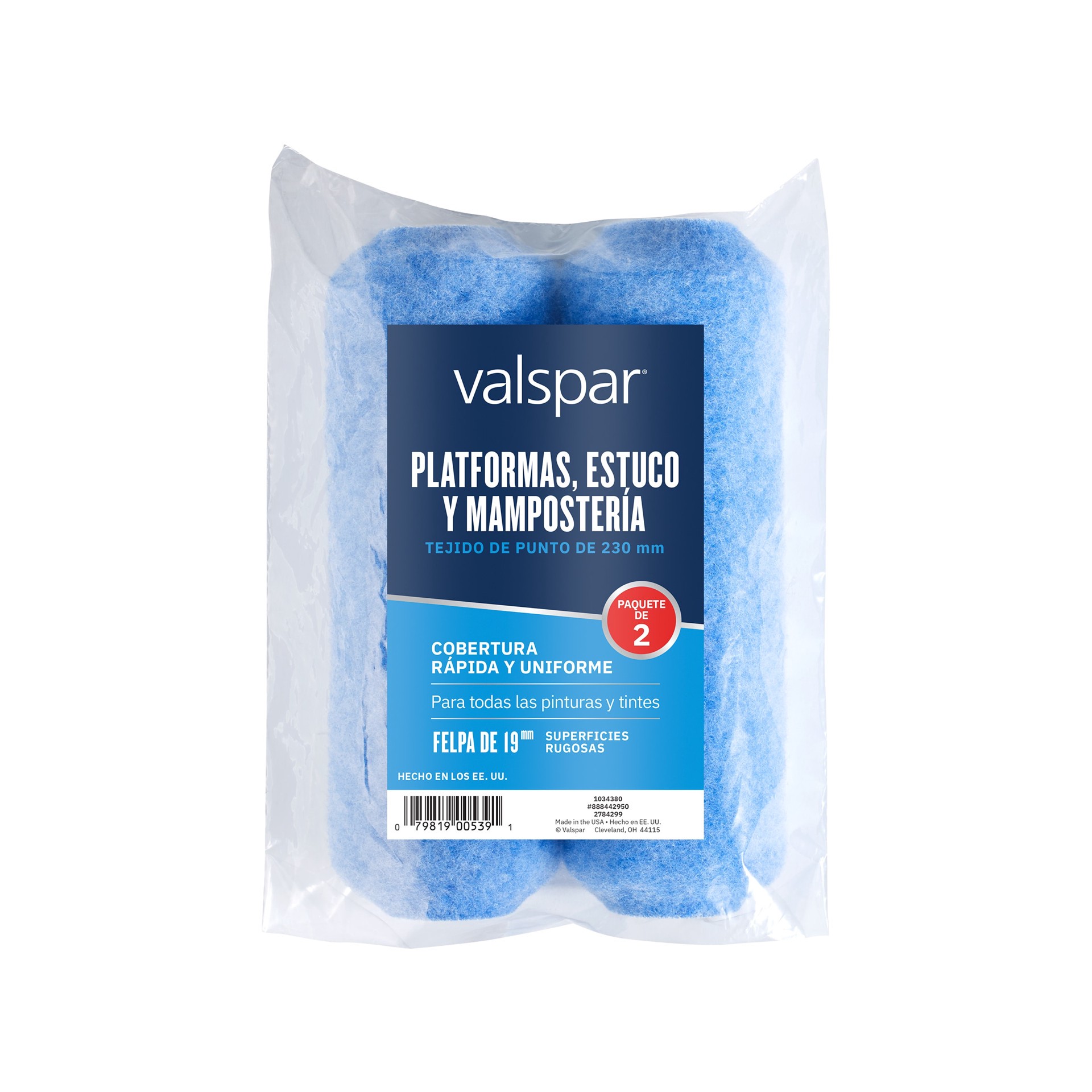 slide 6 of 6, Valspar 2 -Pack 9.0-in x 3/4-in Nap Decks, Stucco, and Masonry Standard Knit Paint Roller Cover, 1 ct