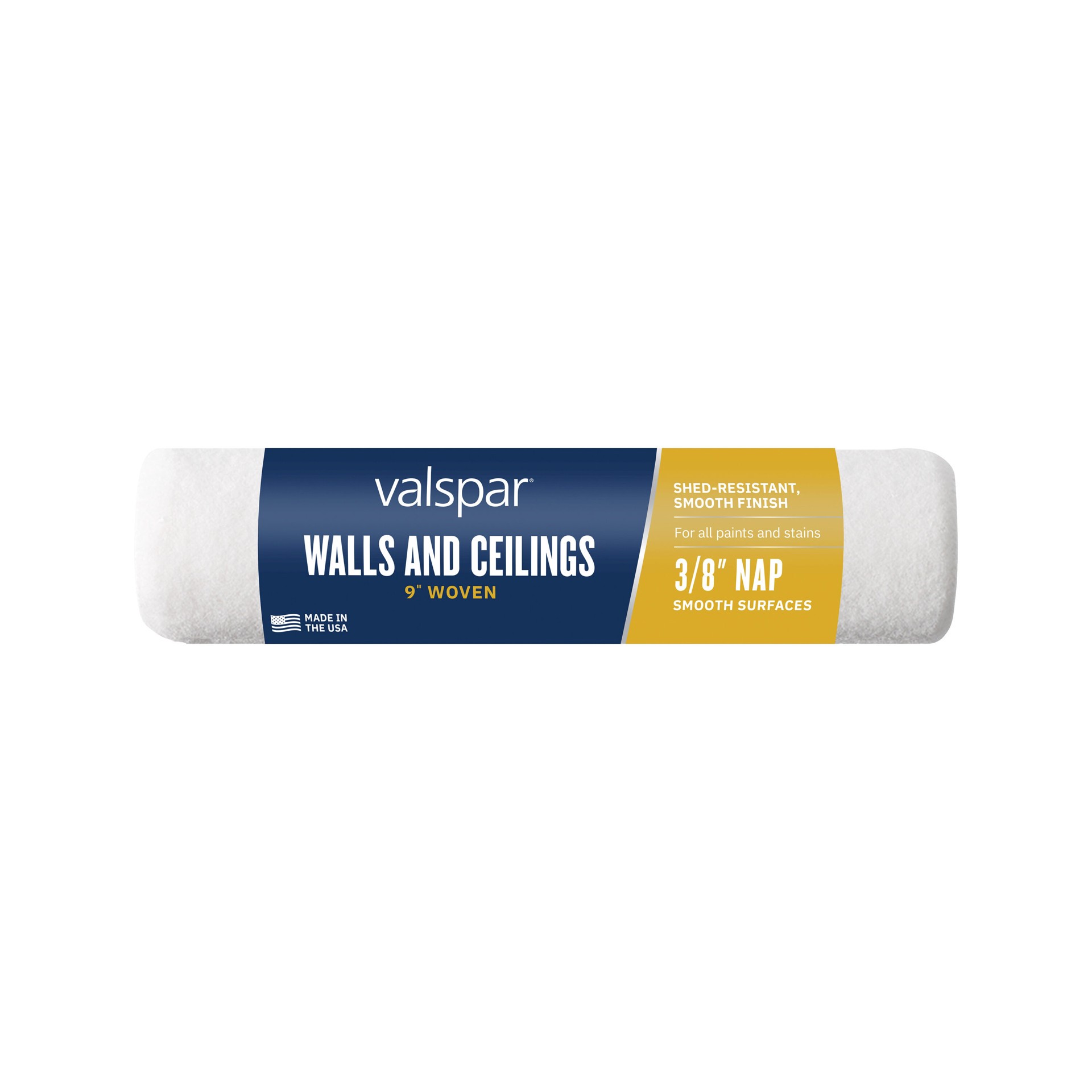 slide 1 of 6, Valspar 9.0-in x 3/8-in Nap Walls and Ceilings Standard Woven Paint Roller Cover, 1 ct