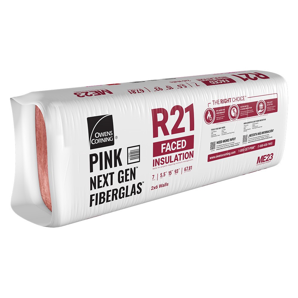 slide 3 of 6, Owens Corning R- 21 Wall Kraft faced Fiberglass Batt Insulation 67.81-sq ft ( 15-in W x 93-in L), 1 ct