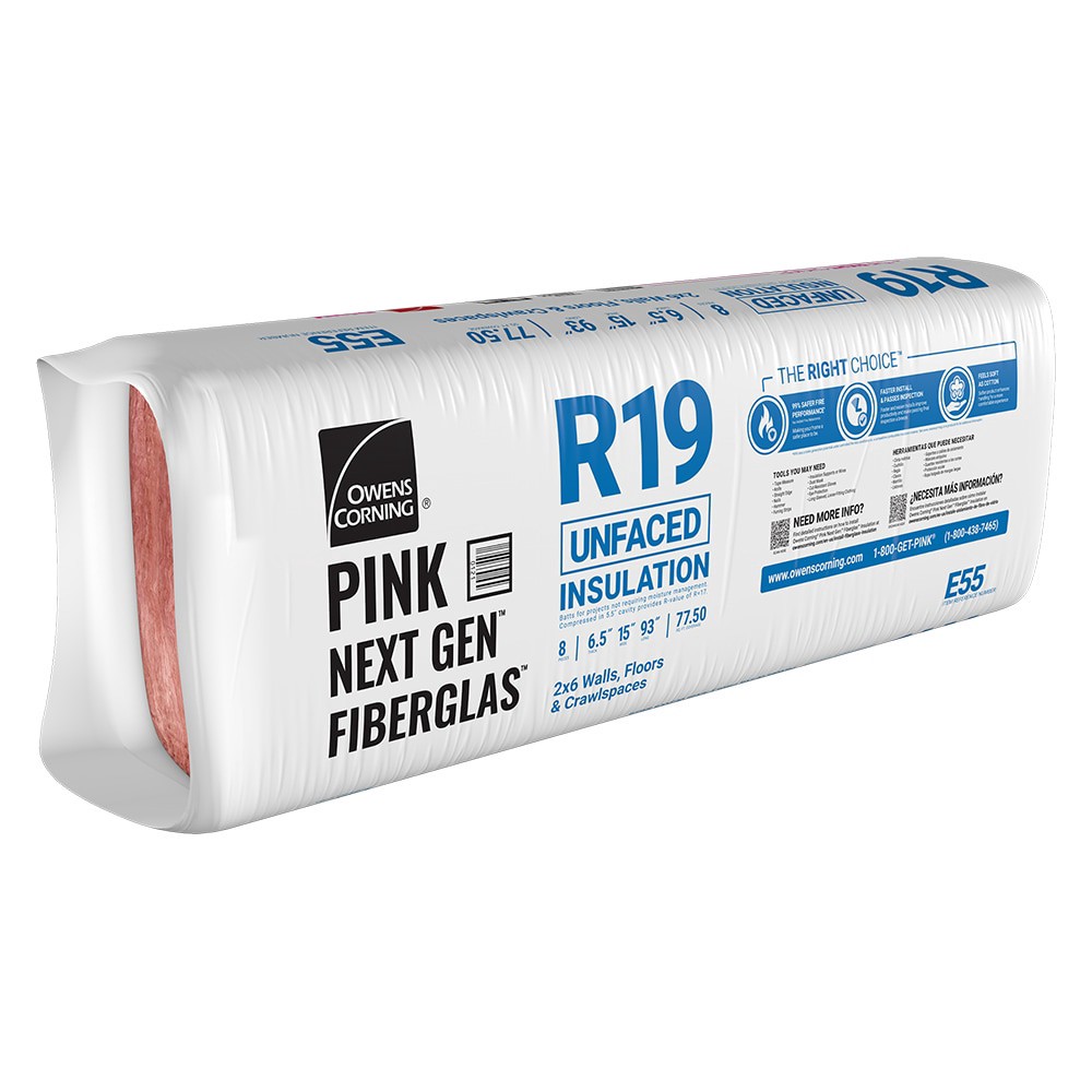 slide 3 of 6, Owens Corning R- 19 Wall Unfaced Fiberglass Batt Insulation 77.5-sq ft ( 15-in W x 93-in L), 1 ct